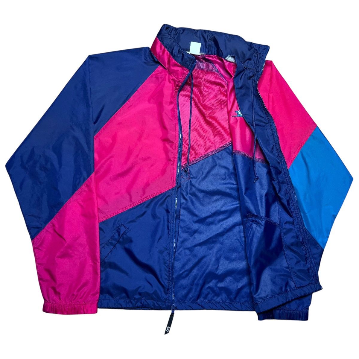 Nike Vtg 1990s Nike Swoosh Color Block Zip Up Windbreaker Jacket Size US L / EU 52-54 / 3 - 2 Thumbnail