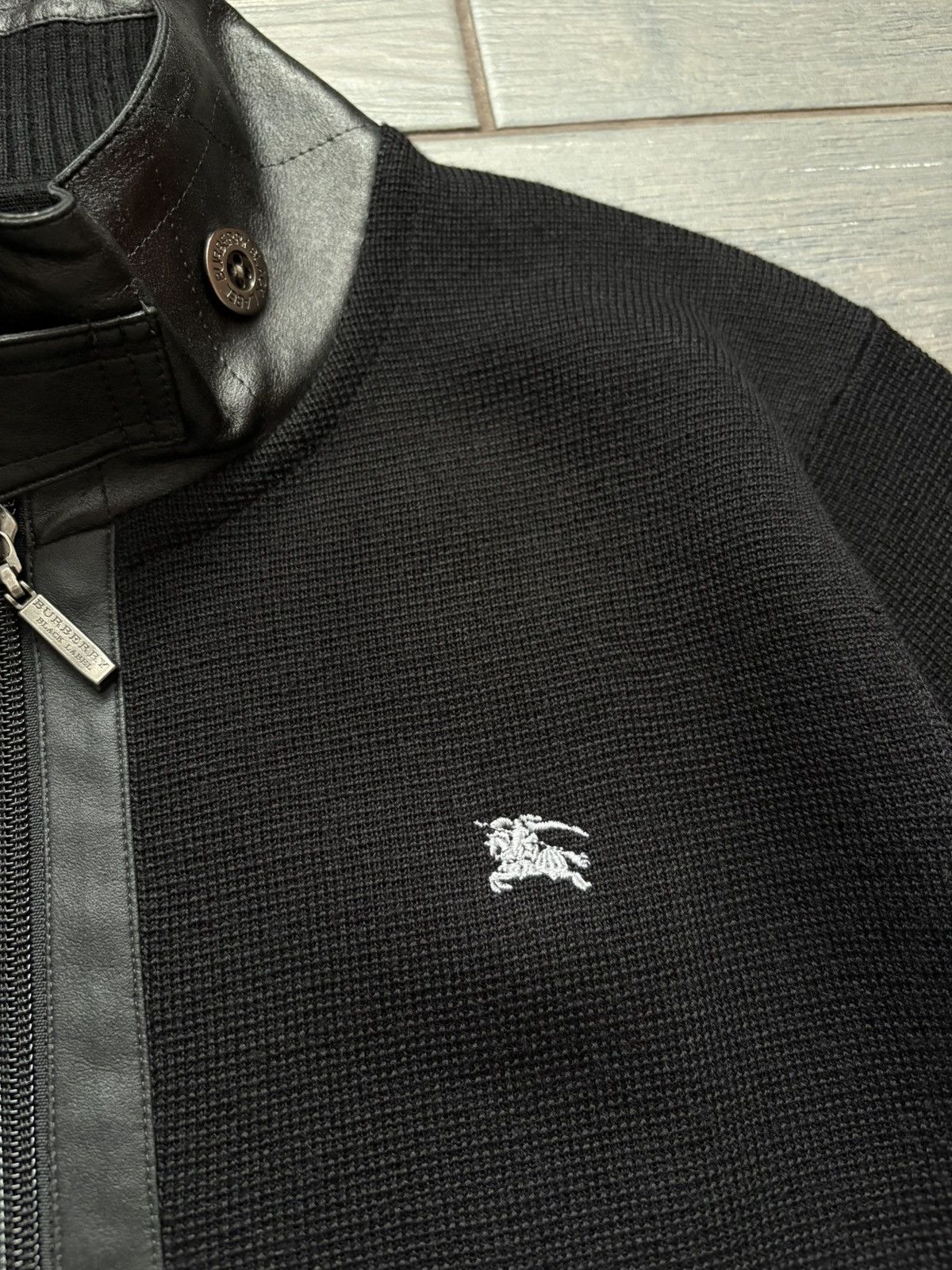 Burberry Burberry Black Label Knit Pullover Sweater Leather Trim Zip Size US M / EU 48-50 / 2 - 7 Thumbnail