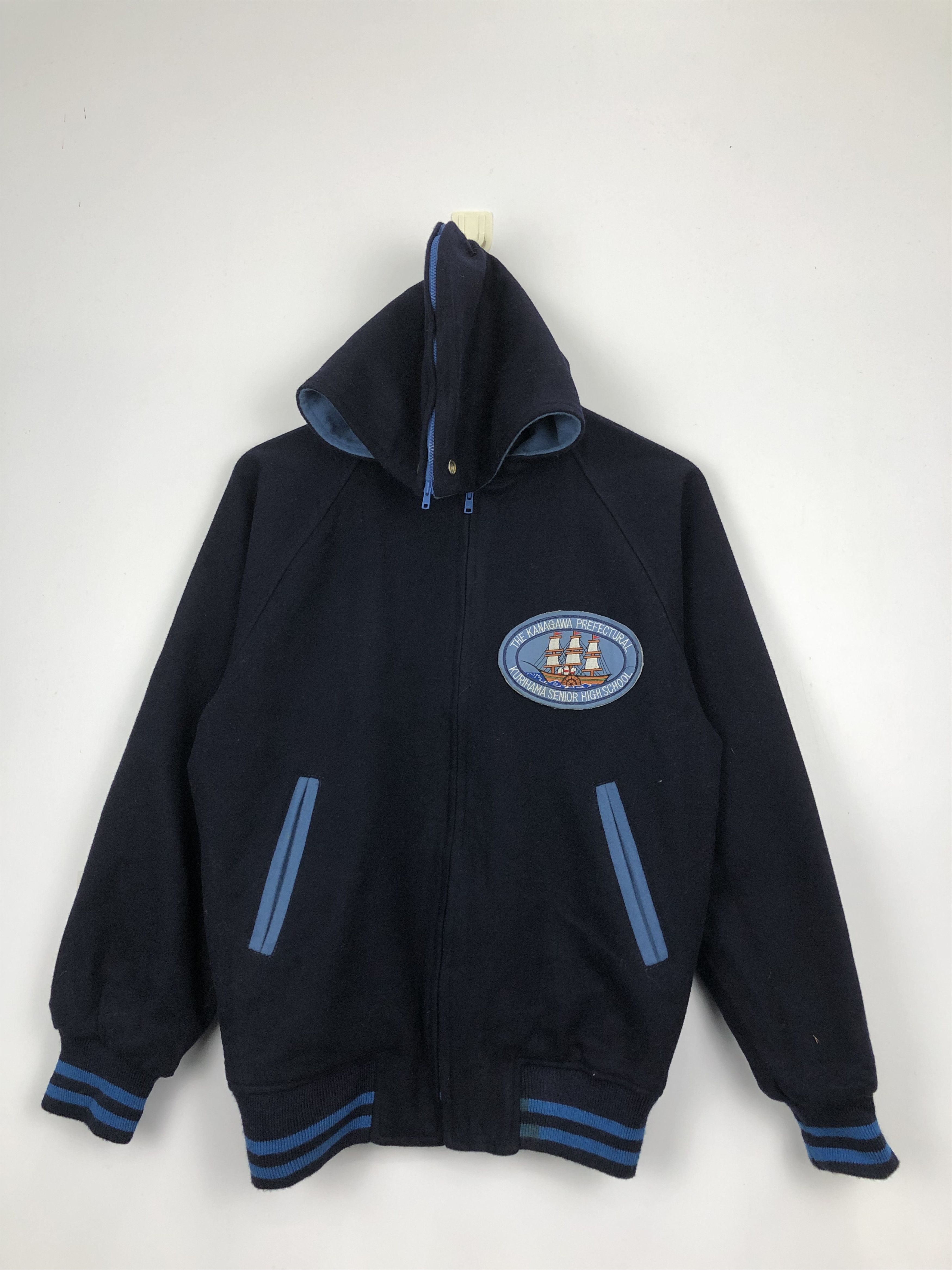 Japanese Brand Vintage 80s Kurihama Hoodie Wool Varsity Jacket Hoodie V0355 Size US M / EU 48-50 / 2 - 1 Thumbnail