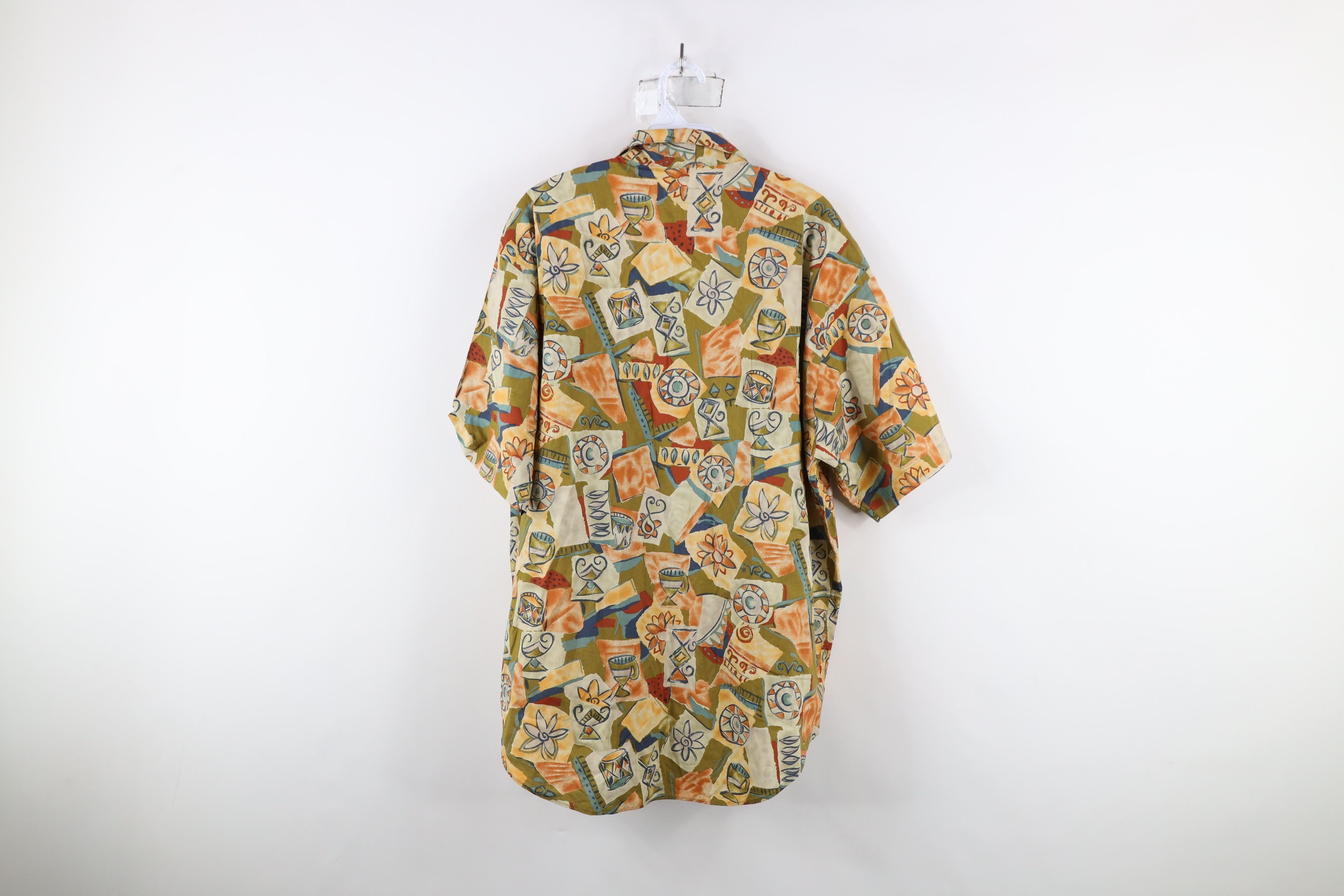 Vintage Vintage 90s Streetwear Collar Rainbow Flower Button Shirt Size US L / EU 52-54 / 3 - 8 Thumbnail