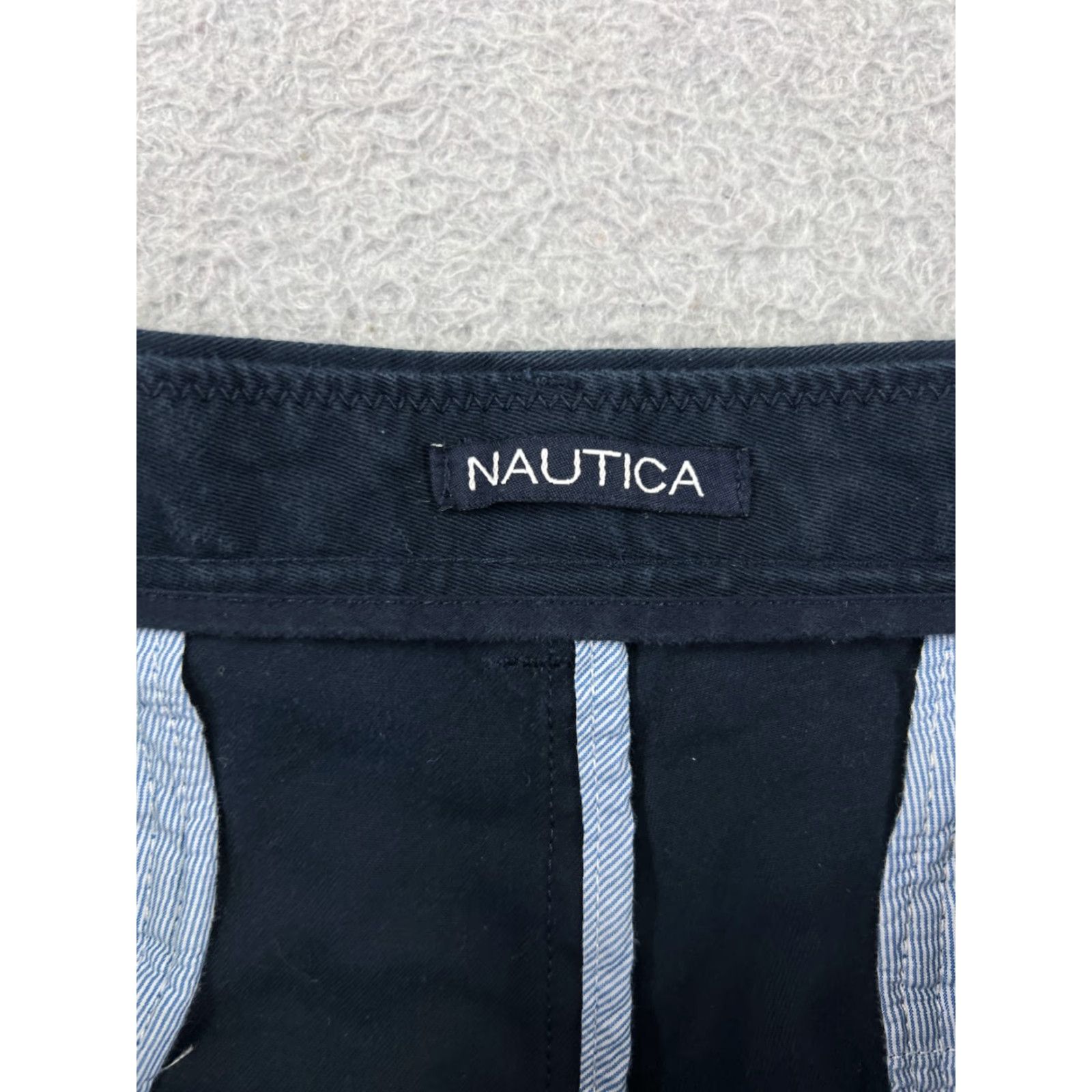 Nautica Nautica Shorts Mens 34 Blue 100% Cotton Twill Chino Zip Fly Casual Skate Surf - Regular Fit, Mid Rise, 10 Inseam, Cotton Canvas, Blue, Men Size US 34 / EU 50 - 4 Thumbnail