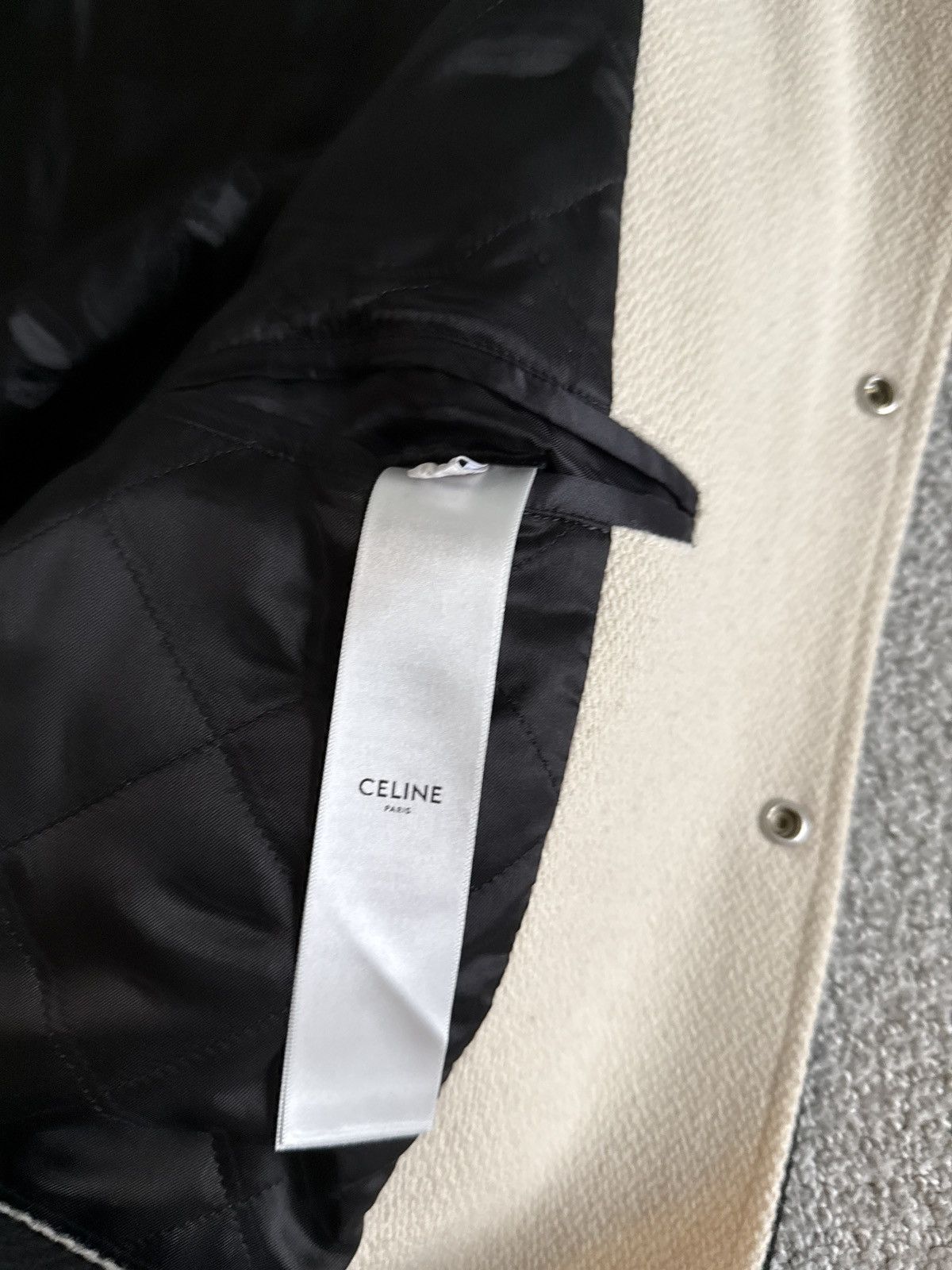Celine Celine baseball teddy jacket in textured wool Size US S / EU 44-46 / 1 - 7 Thumbnail