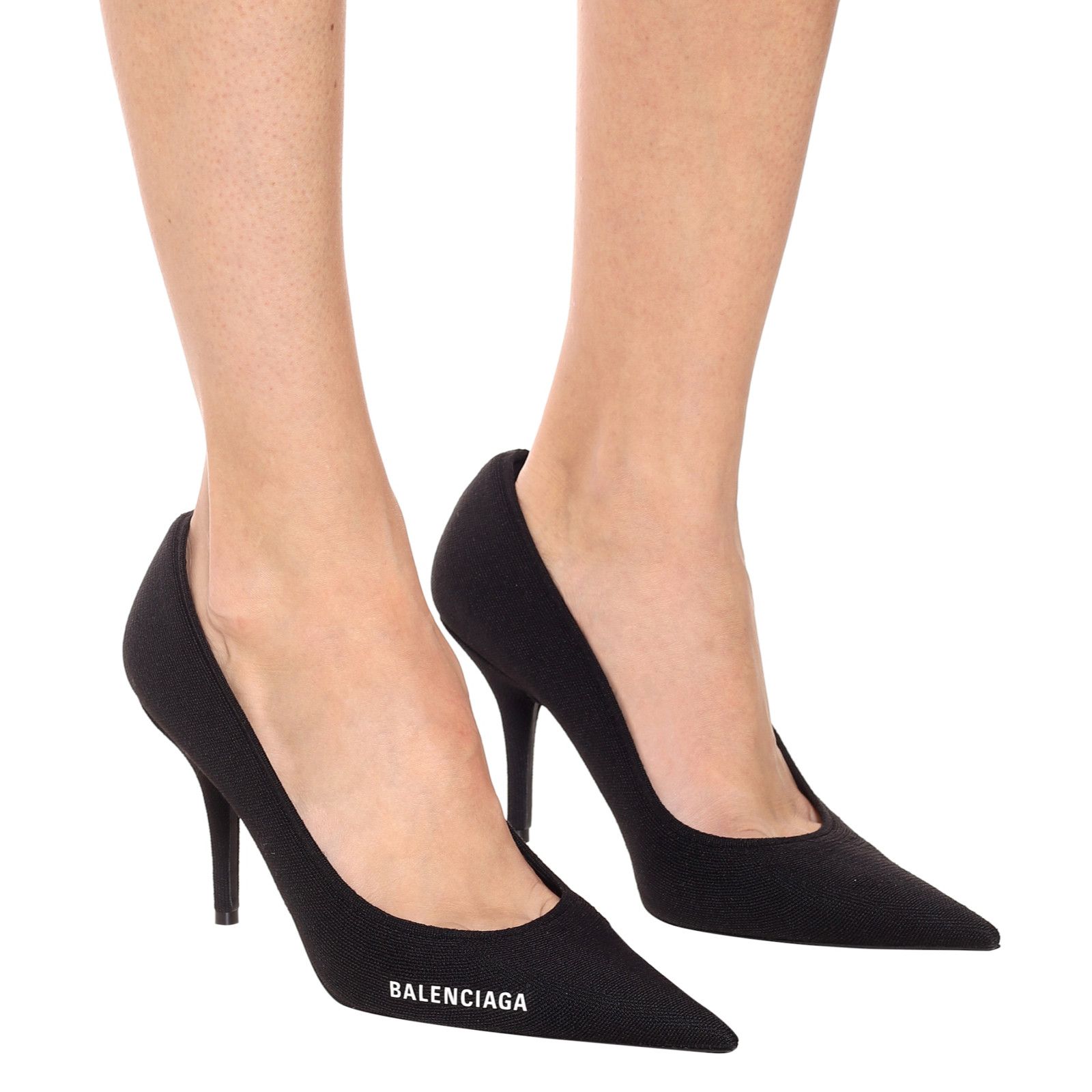 Balenciaga Knife Recycled Knit Logo Pointed Toe Mule Heel Pump 36.5 Size US 6.5 / IT 36.5 - 5 Thumbnail