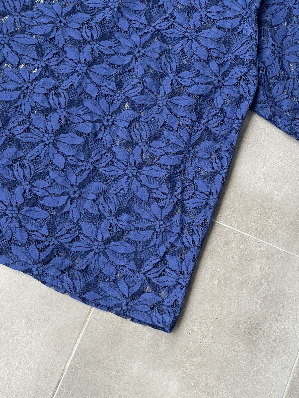 Needles !DS! SS23 Needles Cabana Lace Navy Short Sleeve Shirt Size US L / EU 52-54 / 3 - 17 Thumbnail