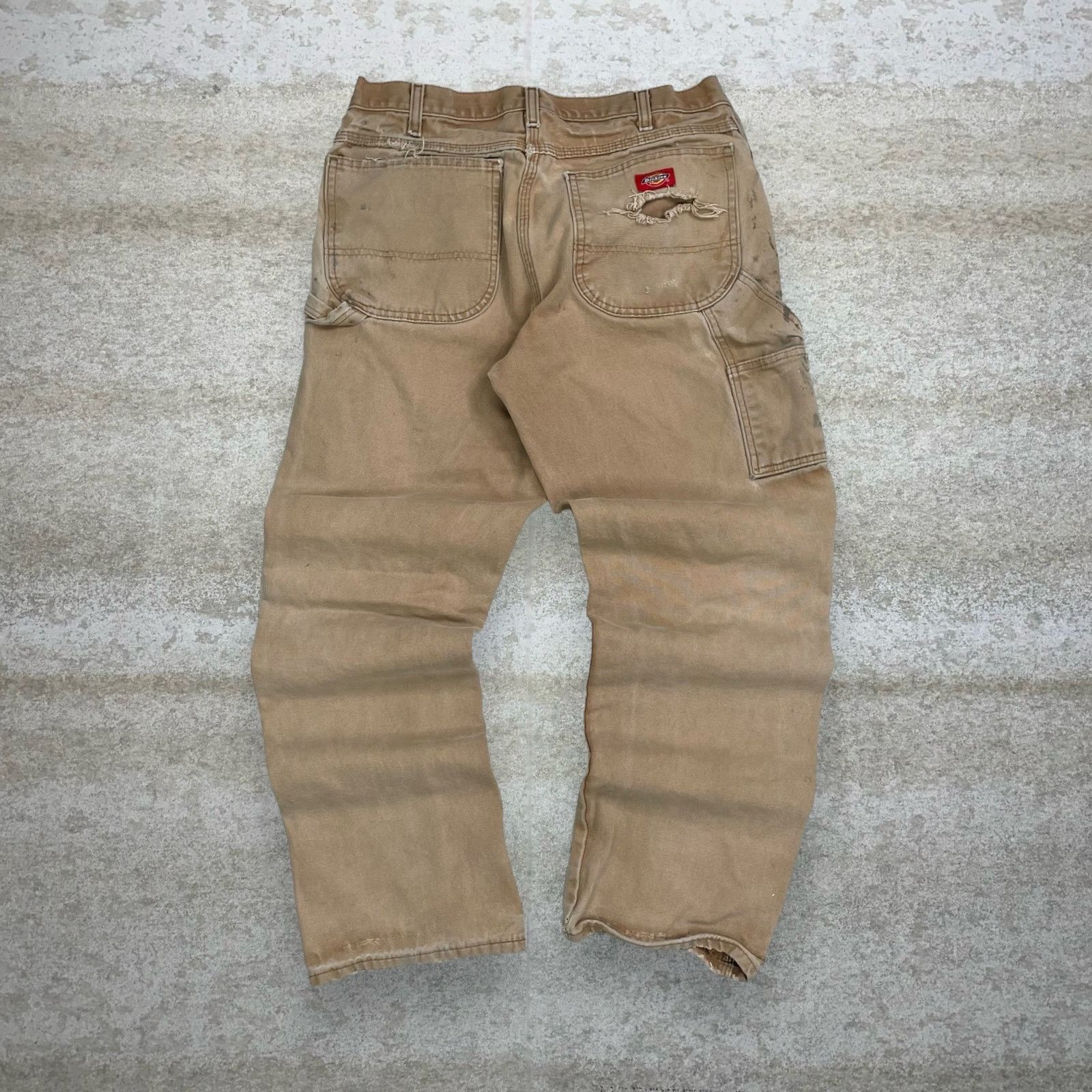 Crazy Vintage 90s Dickies Carpenter Pants Baggy Fit Tan