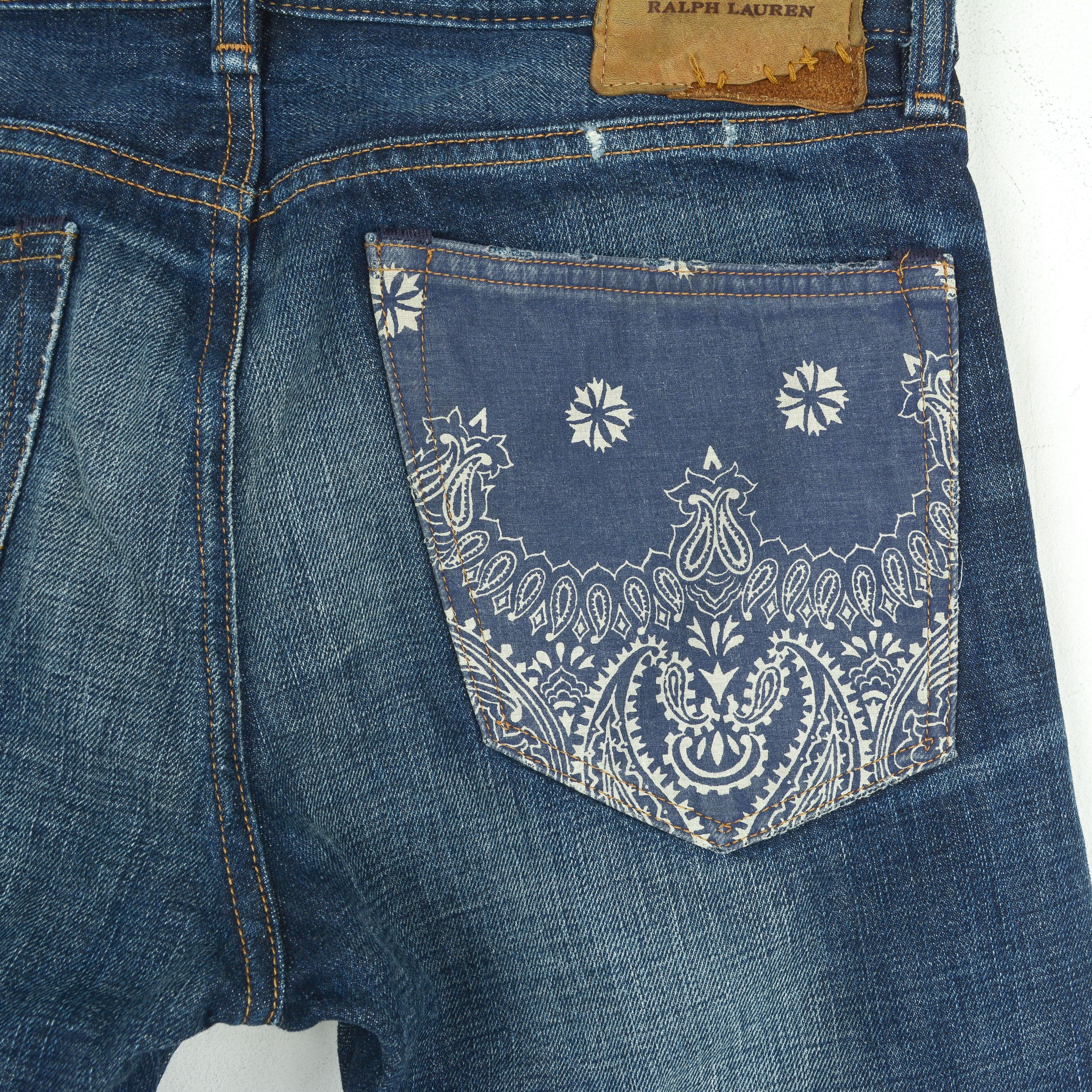 RRL Ralph Lauren Denim&Supply W31 L32 Bandana Slim Jeans Denim Pants Trousers Size US 31 - 2 Thumbnail