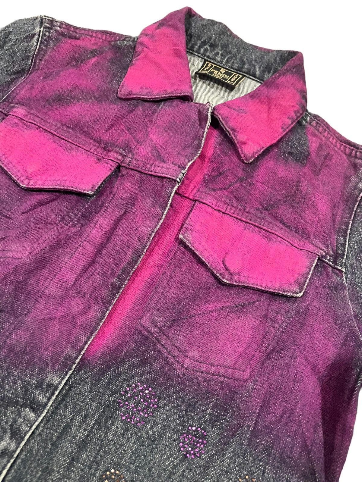 Fendi Fendi Electric Splattered Rare Denim Jacket Size S / US 4 / IT 40 - 4 Thumbnail