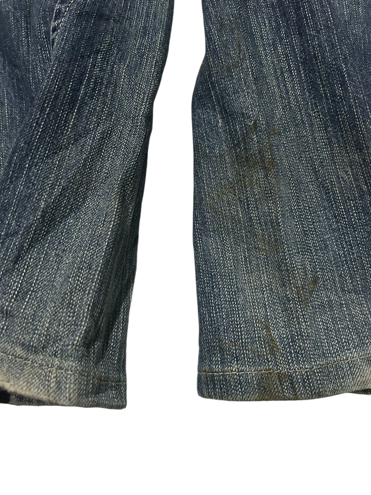 Japanese Brand × Kapital × Vintage 💥Flare💥 Edwin Blue Trip Mud Wash Distressed Rare Denim 🎌☠️☠️🎌 Size US 33 - 18 Thumbnail