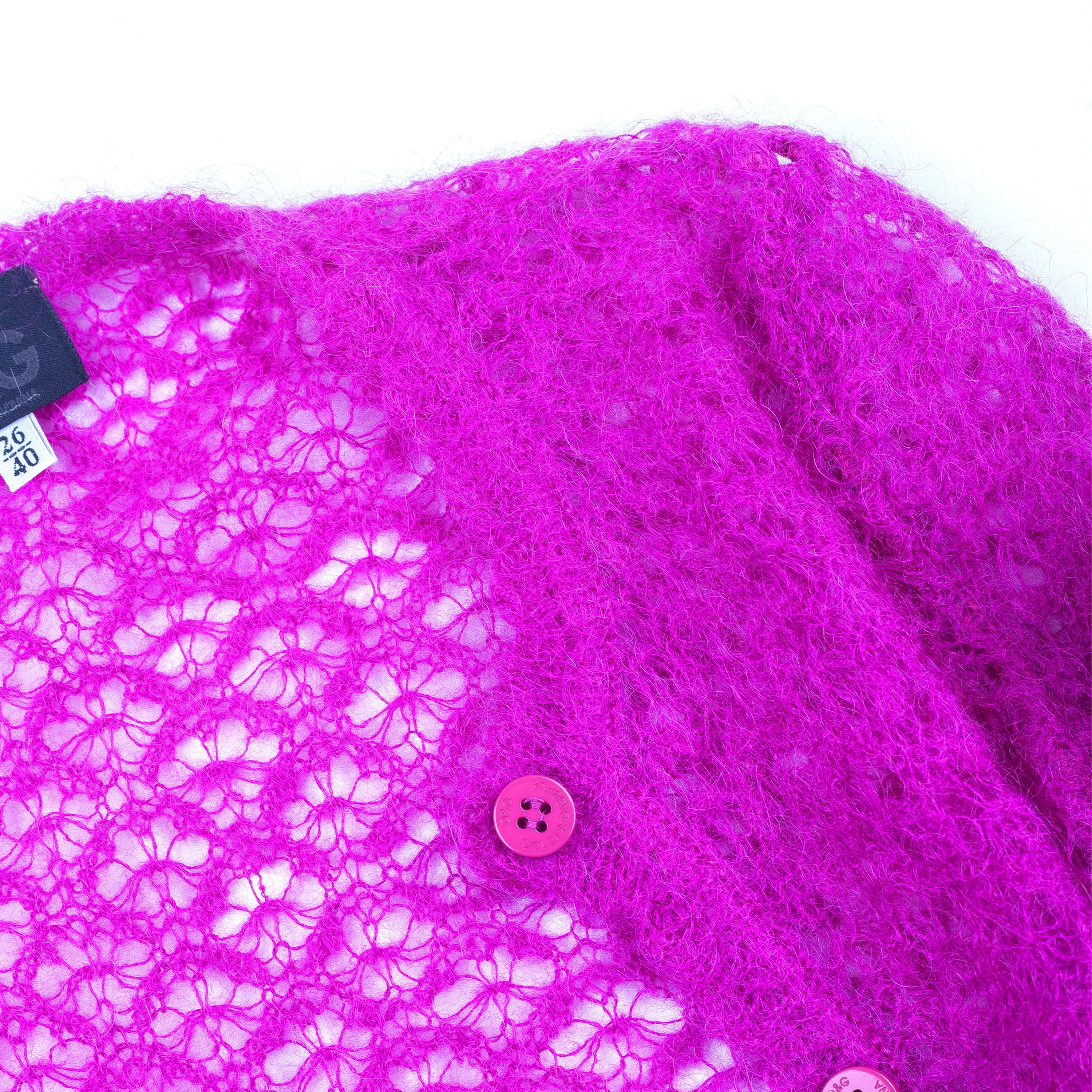 Dolce & Gabbana Dolce & Gabbana Hot Pink Crochet Set (S) Size S / US 4 / IT 40 - 4 Thumbnail