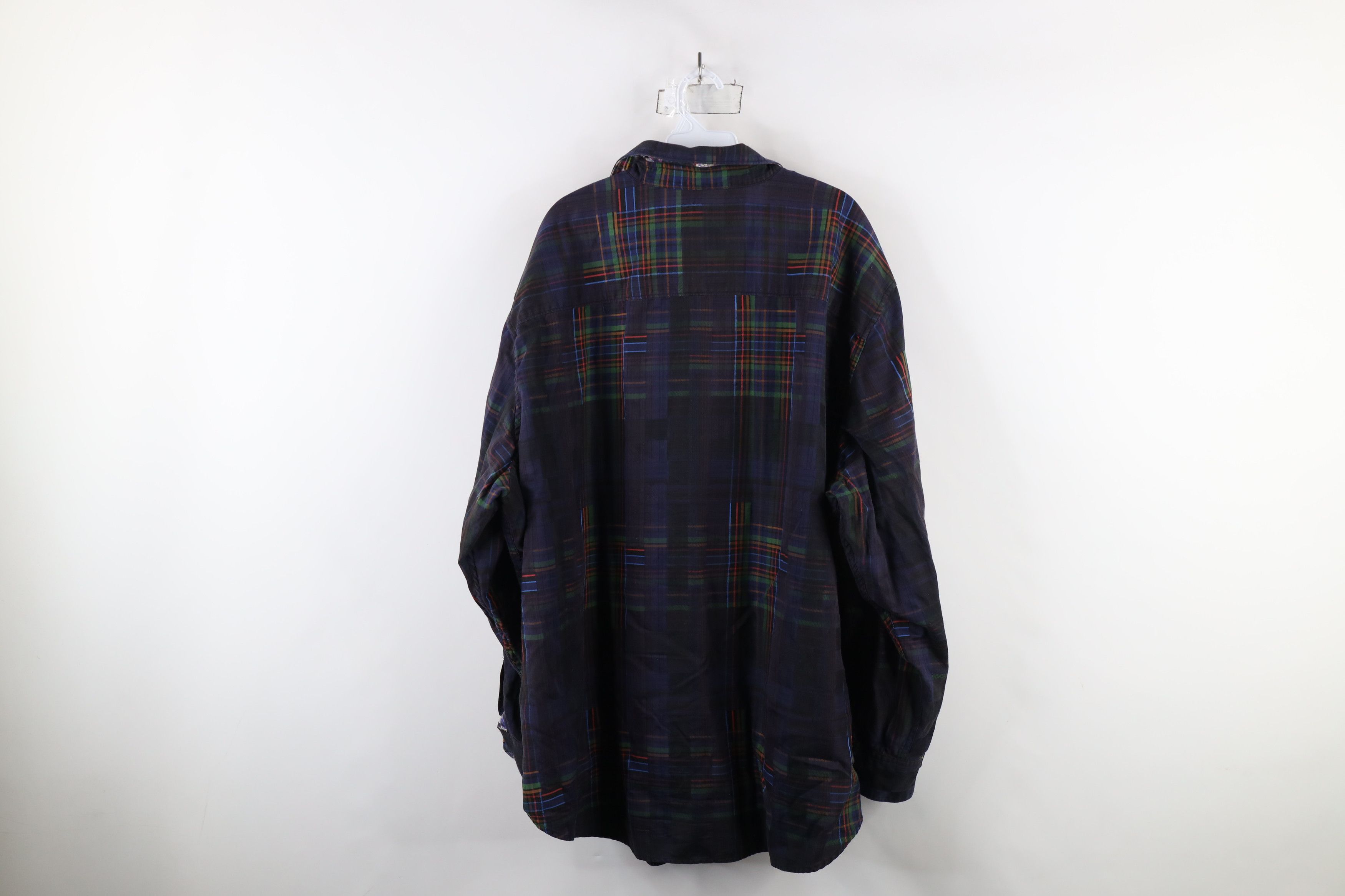Robert Graham × Vintage Robert Graham Plaid Flower Flip Cuff Collared Button Shirt Size US XXL / EU 58 / 5 - 14 Thumbnail