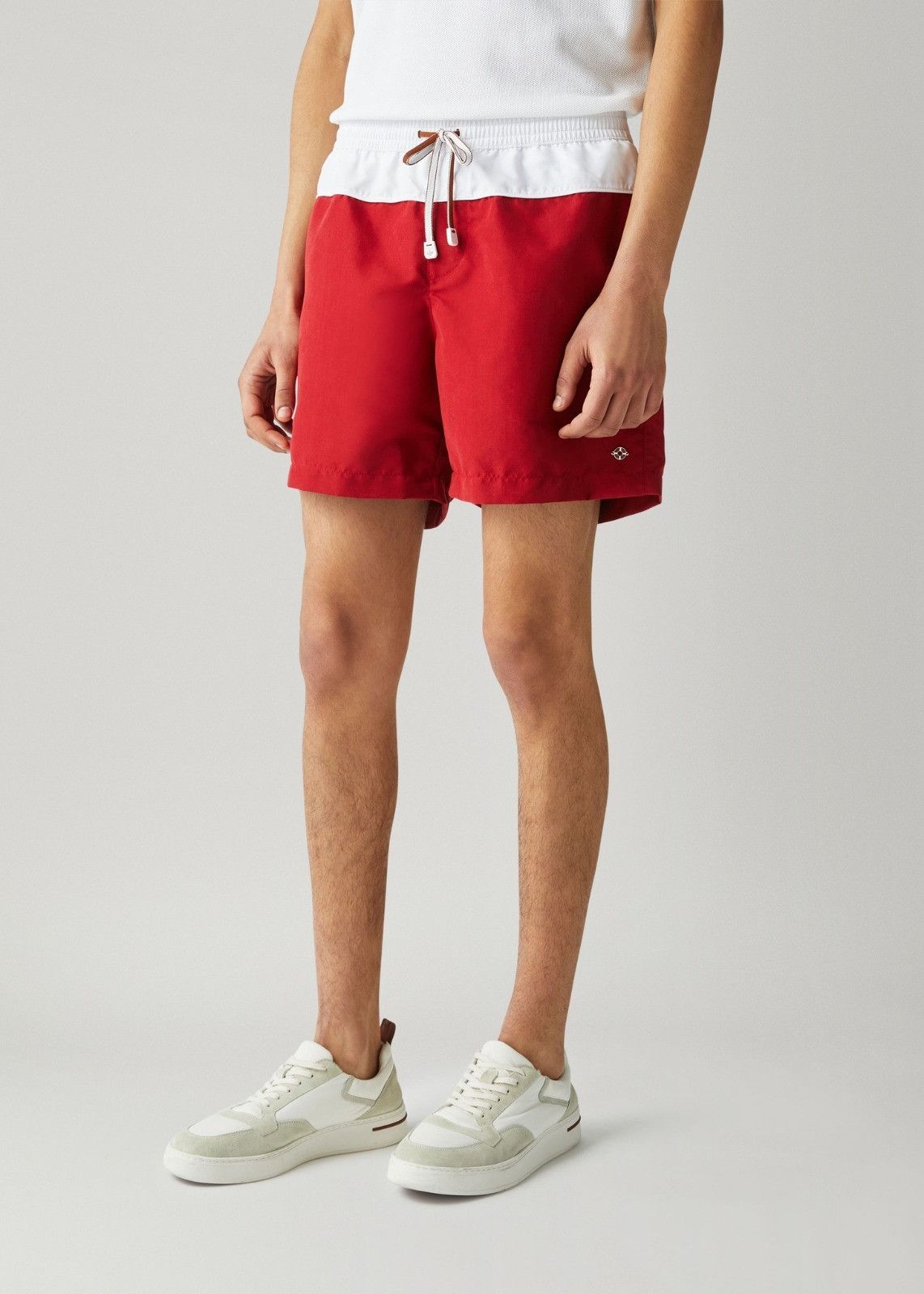 Loro Piana o1srvl11e1024 Ketch Soft Swim Short in Red/White Size US 32 / EU 48 - 2 Thumbnail