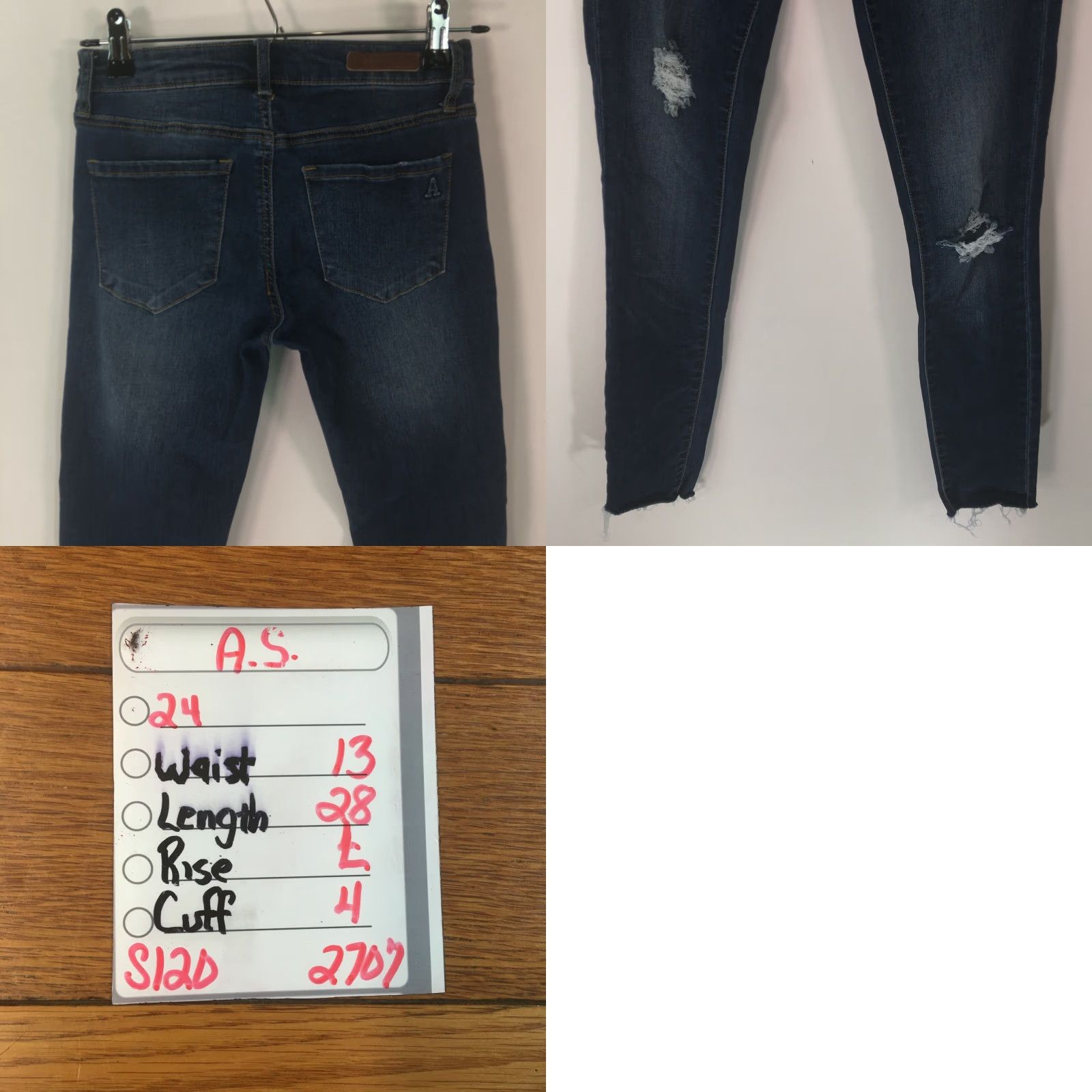Vintage Articles Of Society Jeans Skinny Blue Denim Casual Stretch Size 24 Womens Size 42" / US 20 - 8 Thumbnail