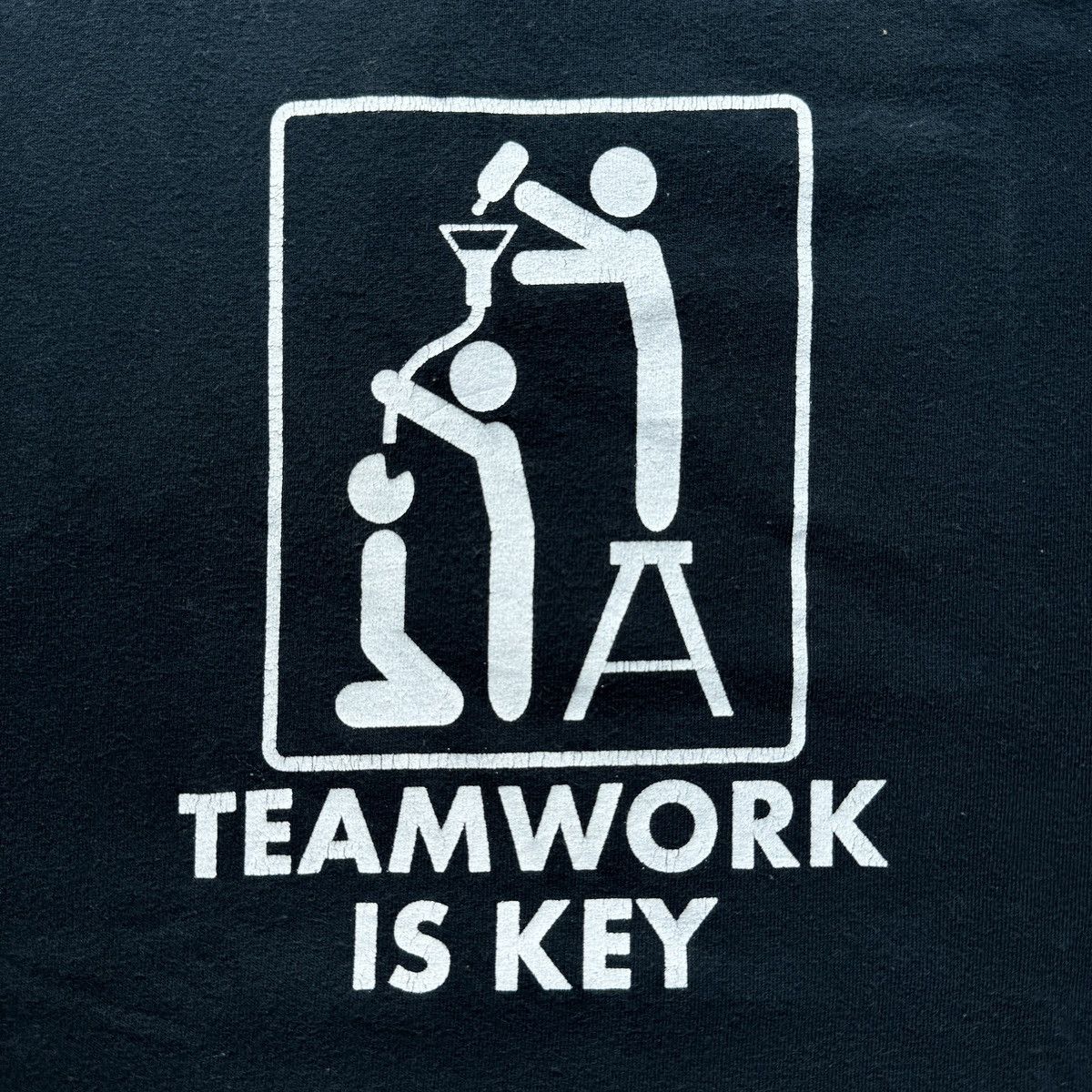 Vintage Teamwork is key funny tee alcohol drunk quote sentence y2k Size US L / EU 52-54 / 3 - 3 Thumbnail