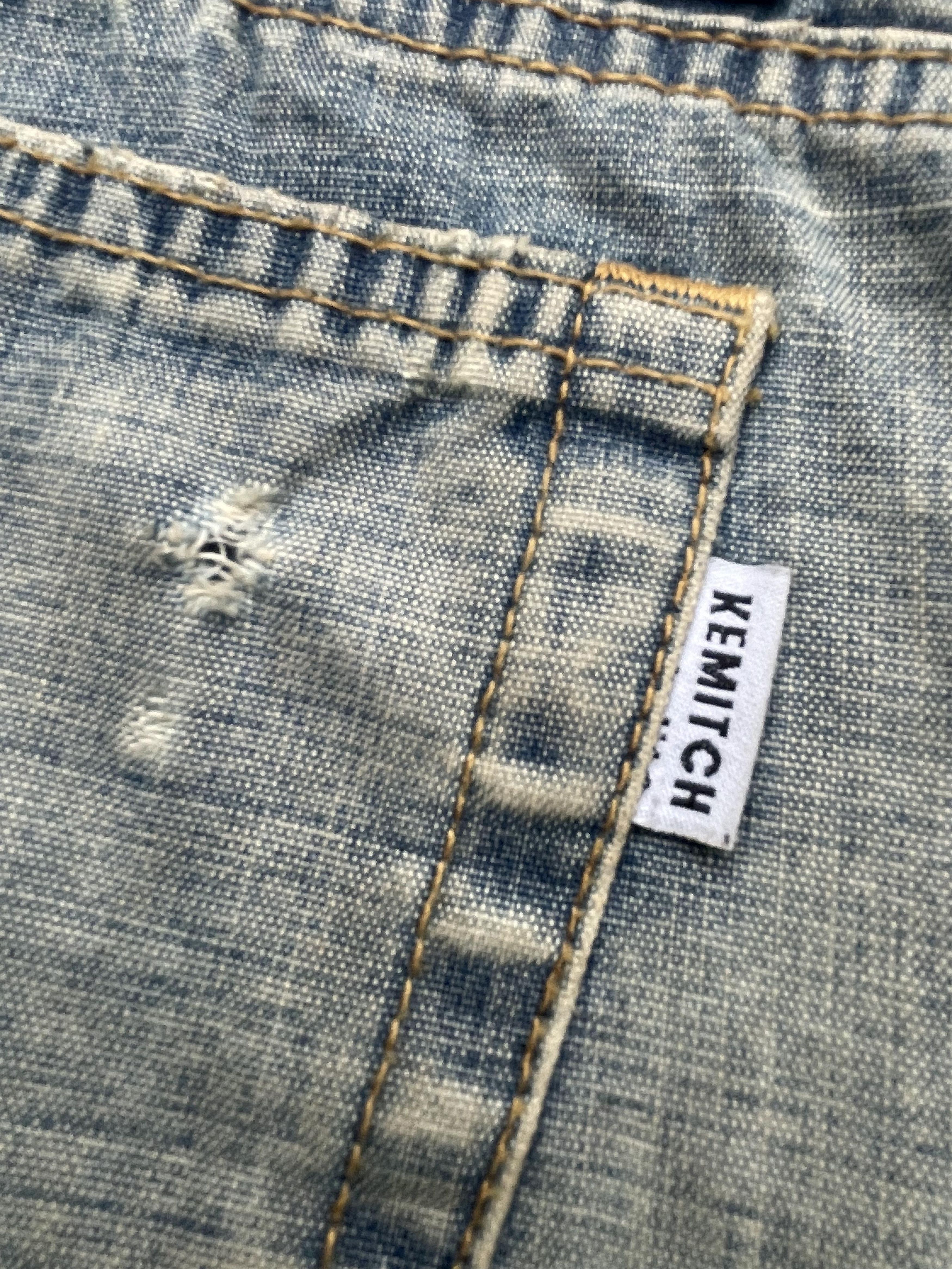 Designer Vintage Kemitch Socialite Distresed Denim Size US 32 / EU 48 - 4 Thumbnail