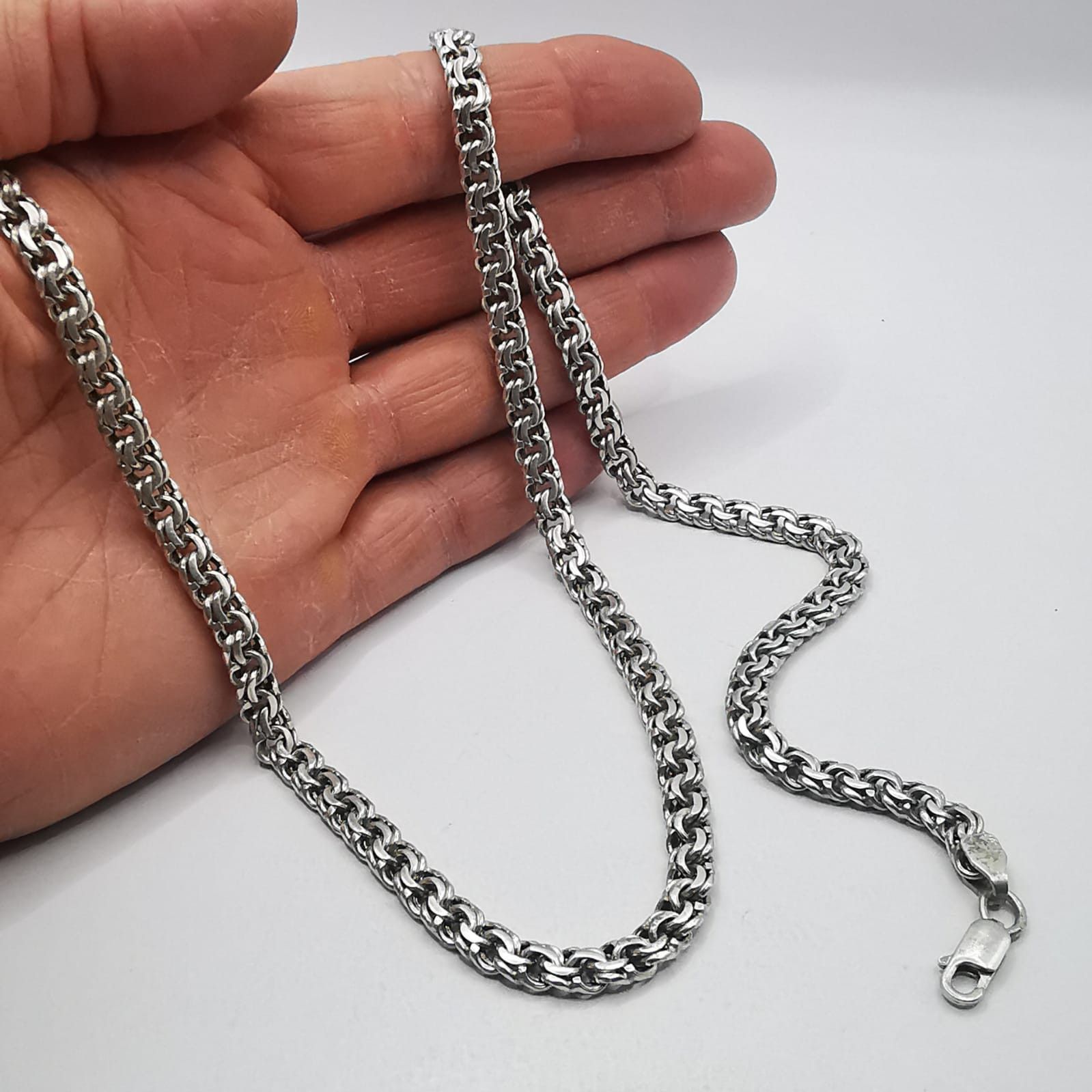 Sterling Silver Vintage Jewelry Chain, 925 Sterling Silver, Signed 53.65g Size ONE SIZE - 6 Thumbnail