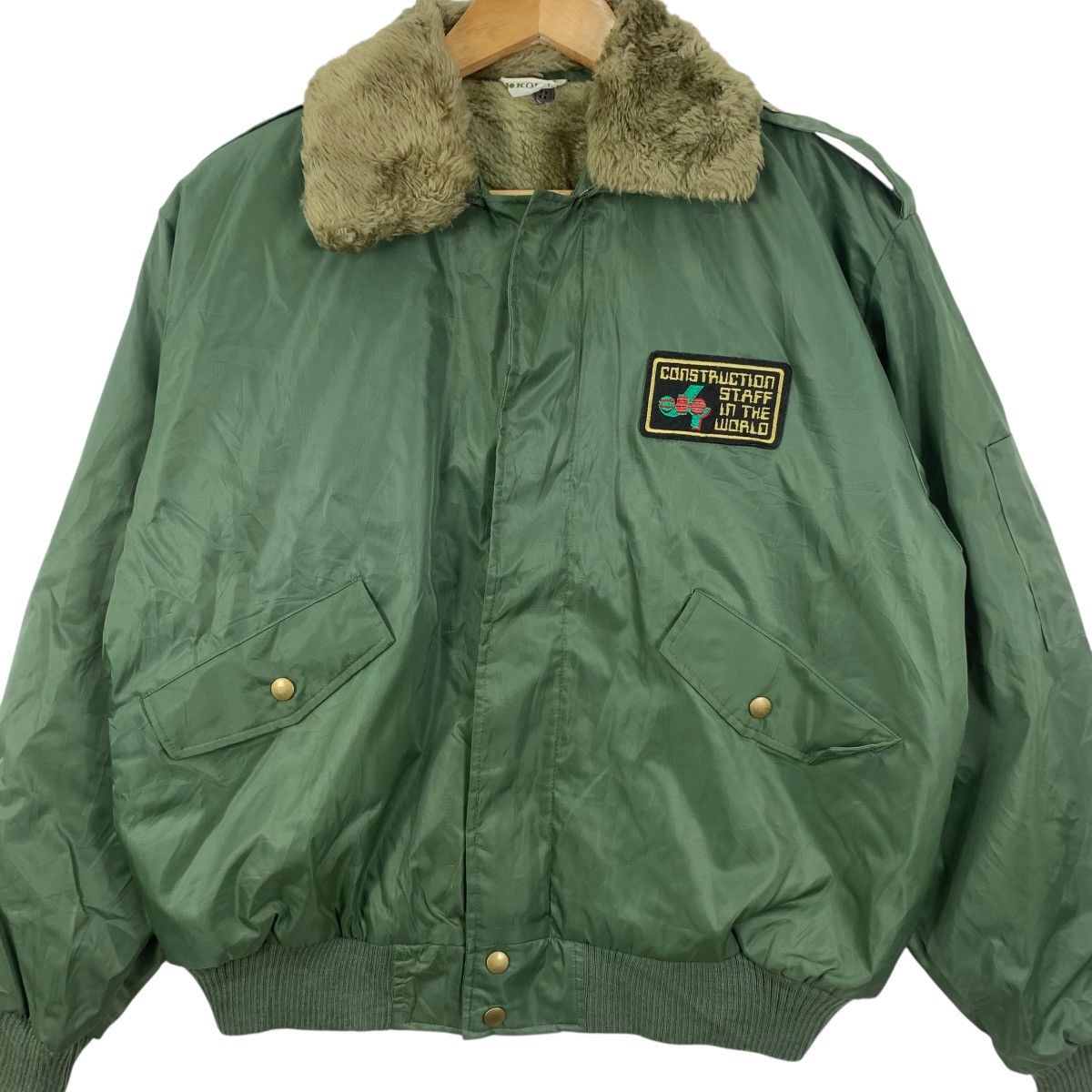 Vintage Vintage 80’ KOMATSU JAPAN Construction Staff Bomber Jacket Size US XXL / EU 58 / 5 - 5 Thumbnail