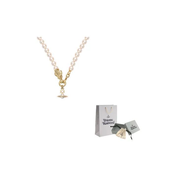 Vivienne Westwood Vivienne Westwood Gold Saturn Pearl Necklace -2507 Size ONE SIZE - 1 Thumbnail