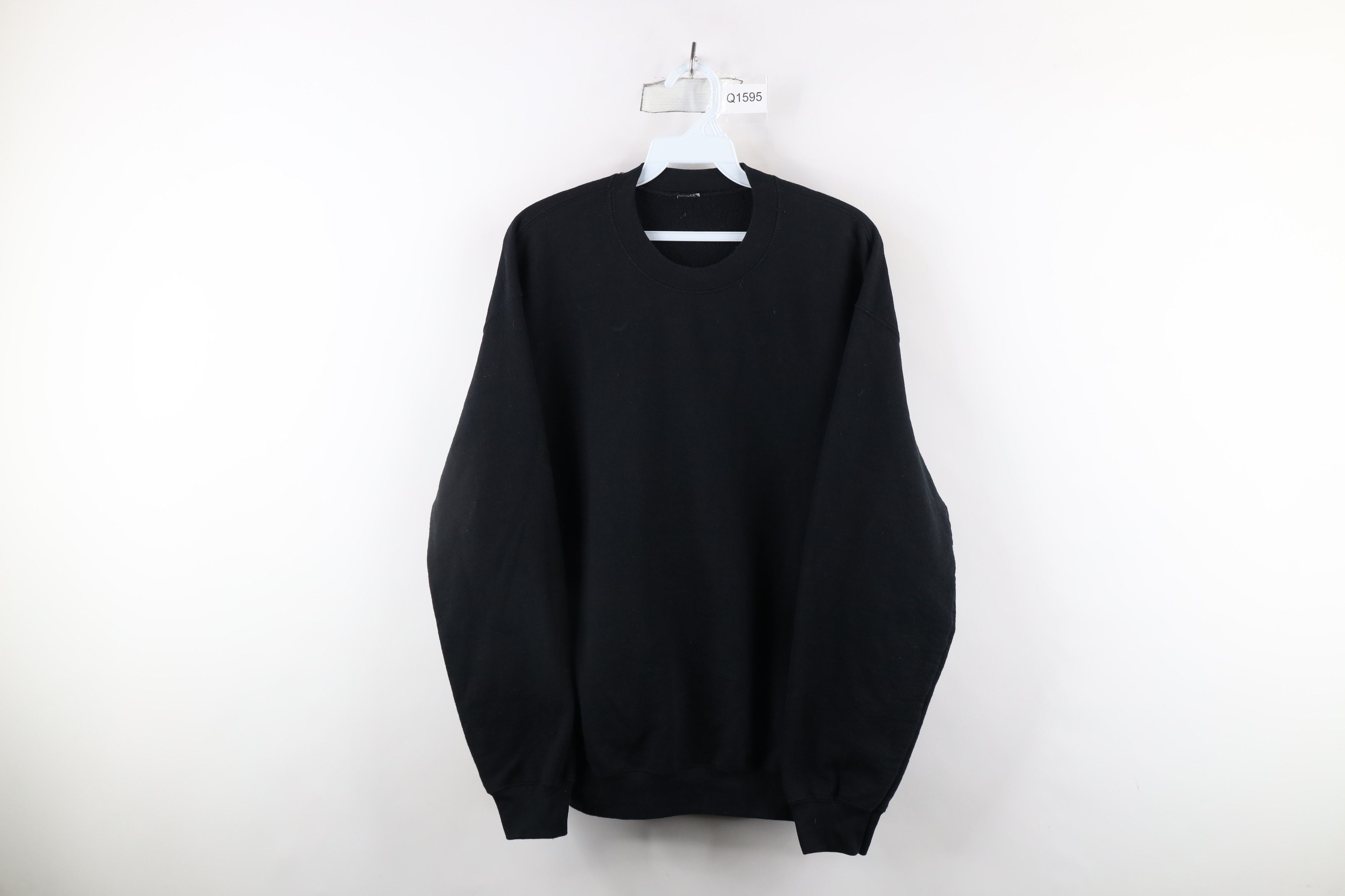 Vintage Vintage 90s Streetwear Blank Crewneck Sweatshirt Black Size US M / EU 48-50 / 2 - 1 Thumbnail