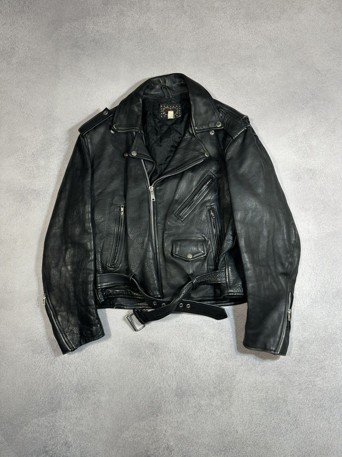Other Vintage Dollar Men’s Heavy Leather Moto Jacket Sz M Size US M / EU 48-50 / 2 - 1 Thumbnail