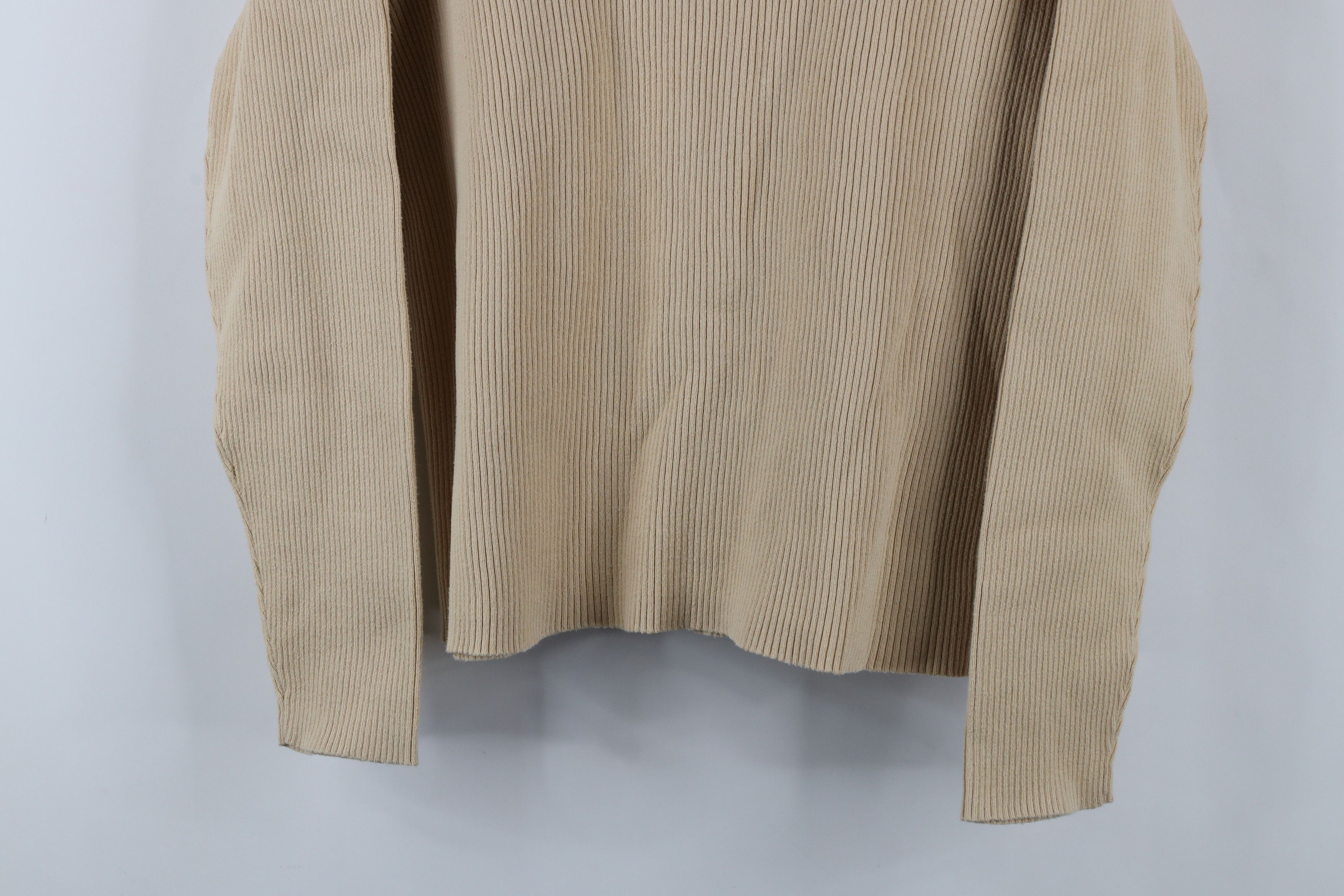 Ralph Lauren × Vintage Vintage 90s Ralph Lauren Ribbed Turtleneck Sweater Beige Size L / US 10 / IT 46 - 3 Thumbnail