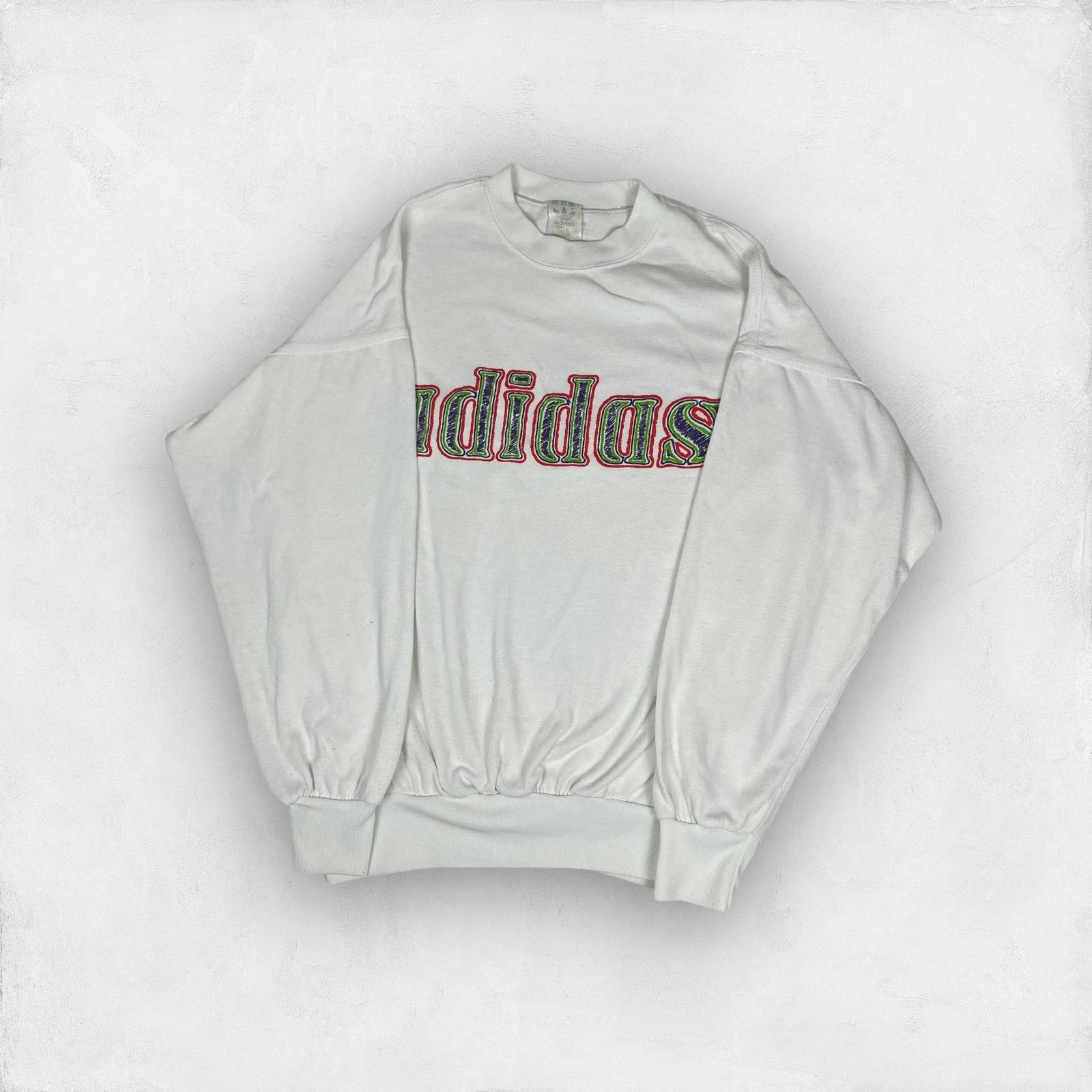 Vintage Adidas Men's Double Essential Logo Sweatshirt M