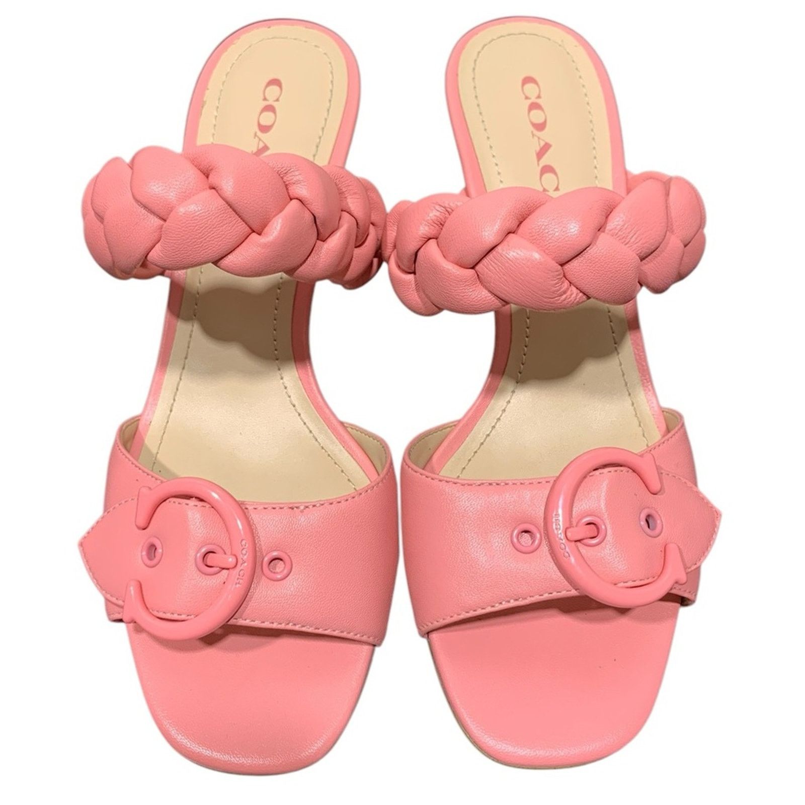 Coach Coach Womens Mollie Pink Leather Slip On Heel Sandals SZ 7 Size US 7 / IT 37 - 3 Thumbnail