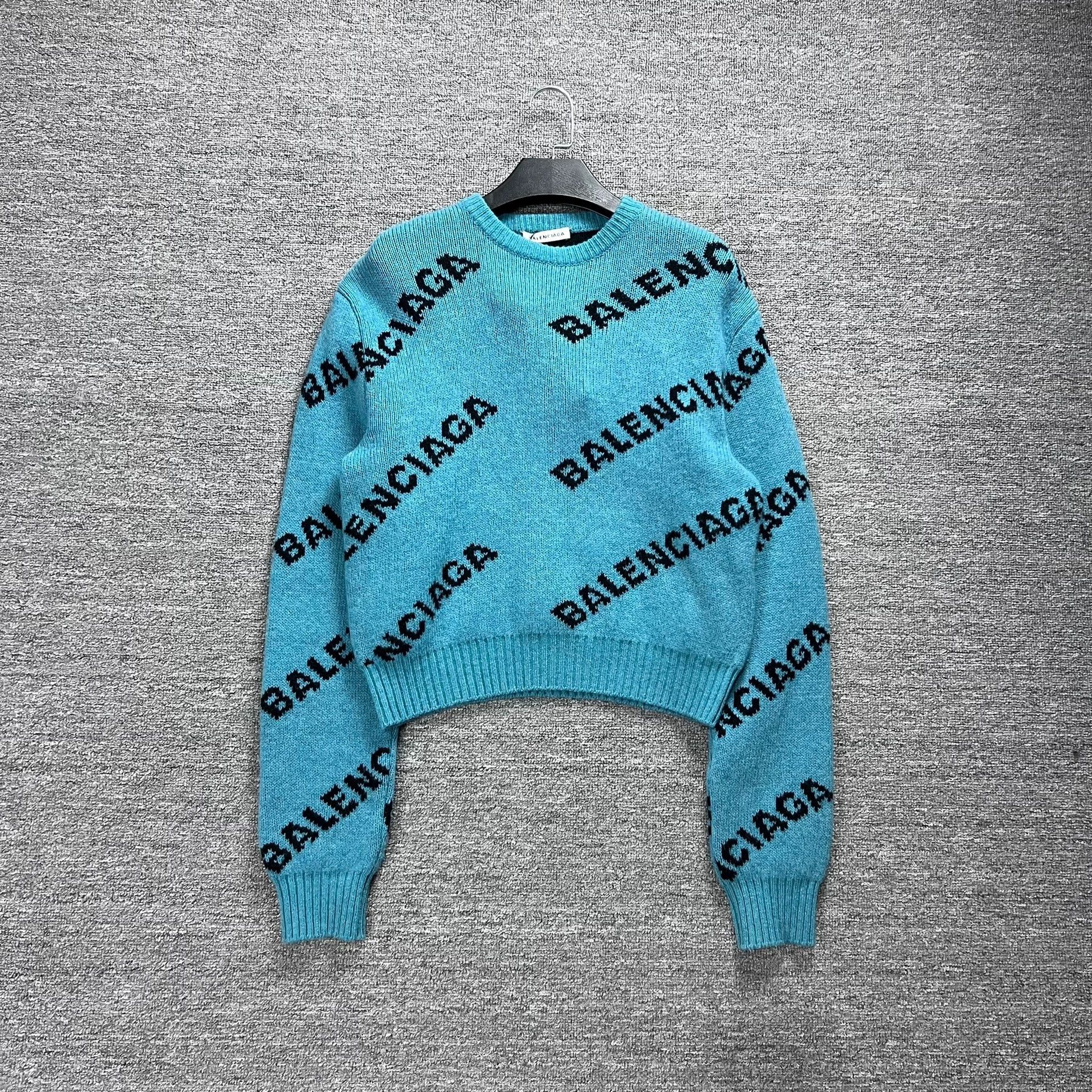 Balenciaga Lake Blue Barrage Sweater