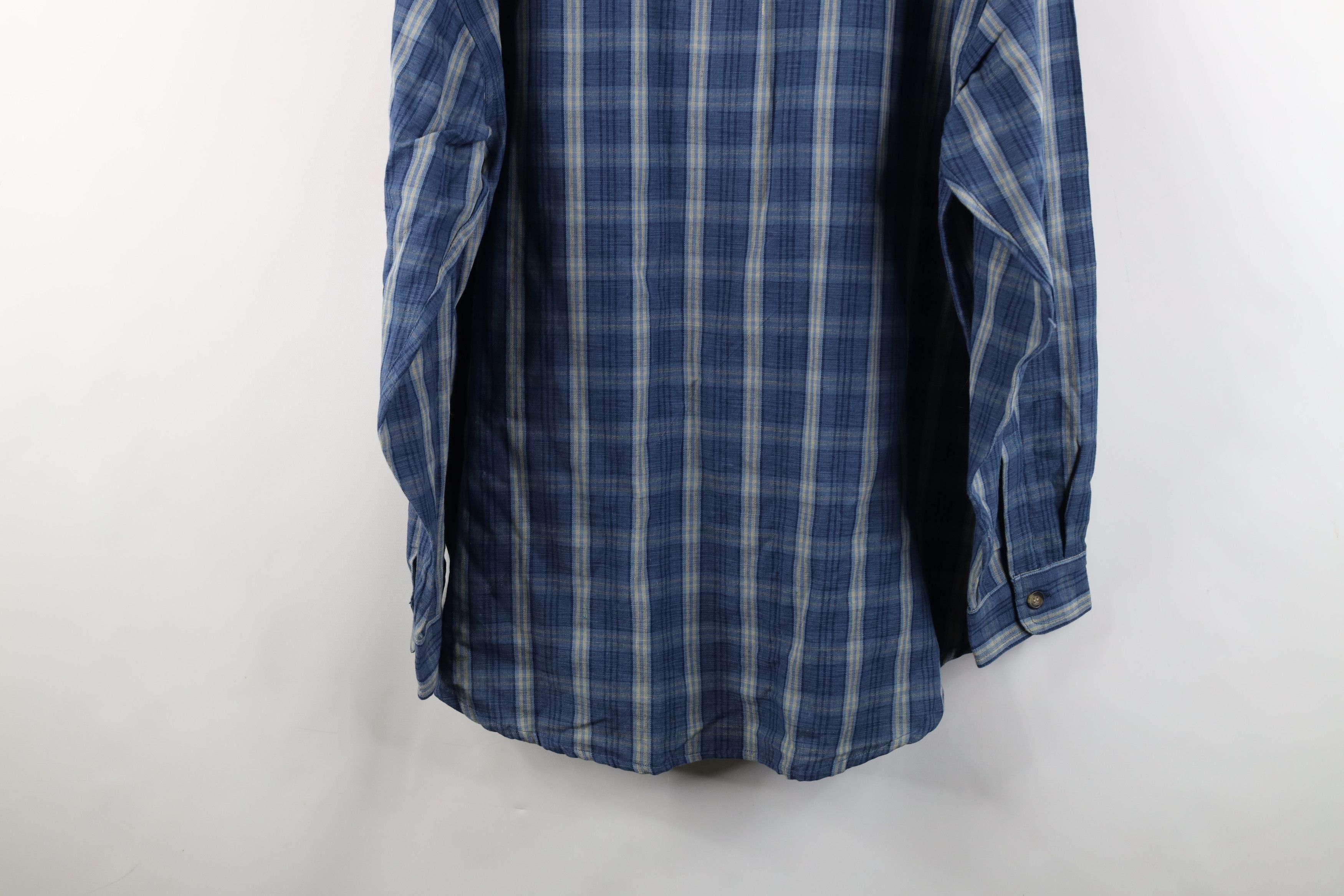 Deadstock Vintage 90s Streetwear Collared Button Shirt Blue