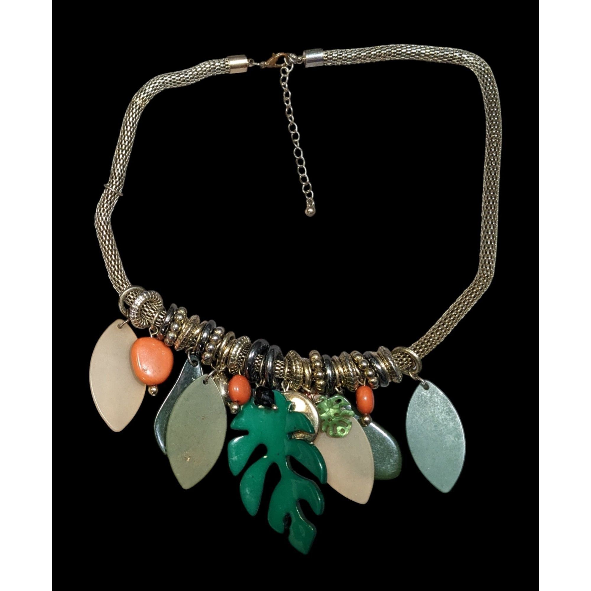 Other Tropical Jungle Chunky Leaf Charm Necklace Size ONE SIZE - 1 Thumbnail