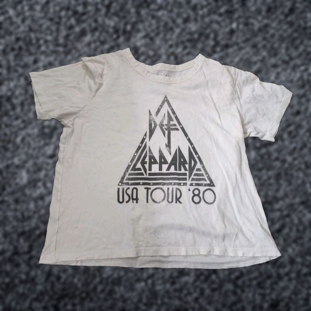 Vintage Def Leppard USA Tour 1980 Studded Band Tee Womens M Ivory Size M / US 6-8 / IT 42-44 - 1 Thumbnail