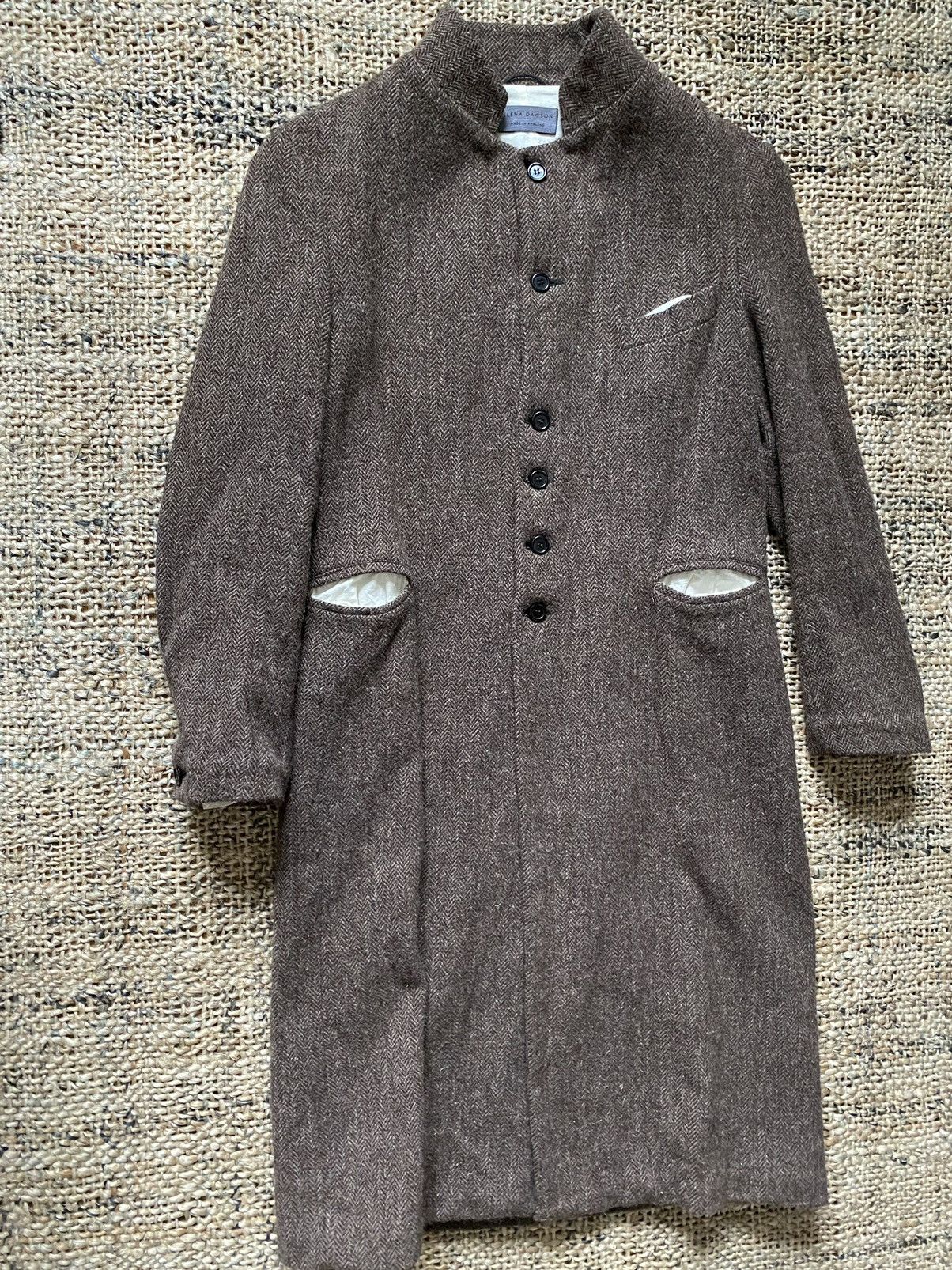 image of Elena Dawson Tweed Coat in Brown, Men's (Size Medium)