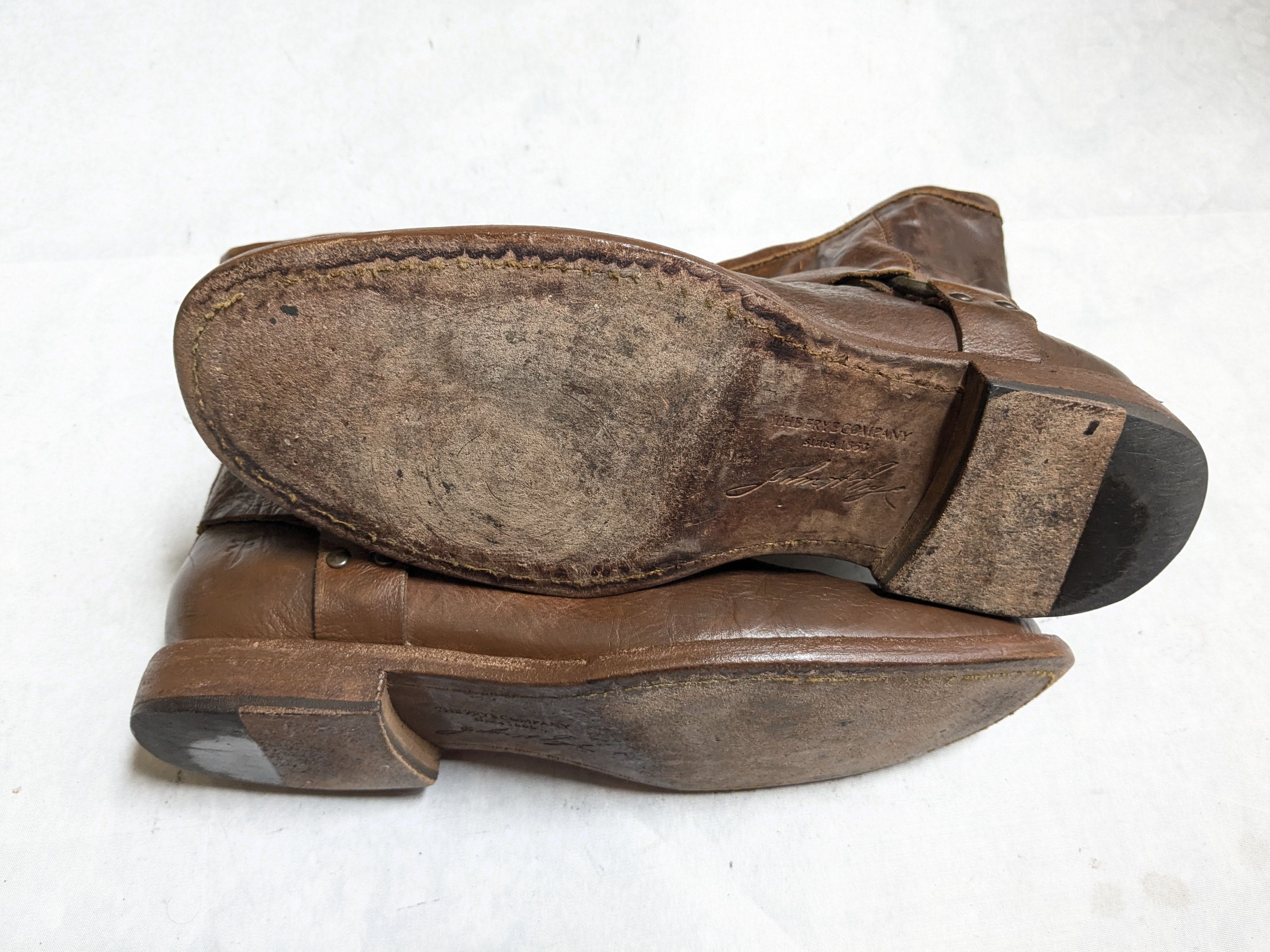 Frye Frye Harness Boots Brown 9 D Leather Back Zip Size US 9 / EU 42 - 15 Thumbnail