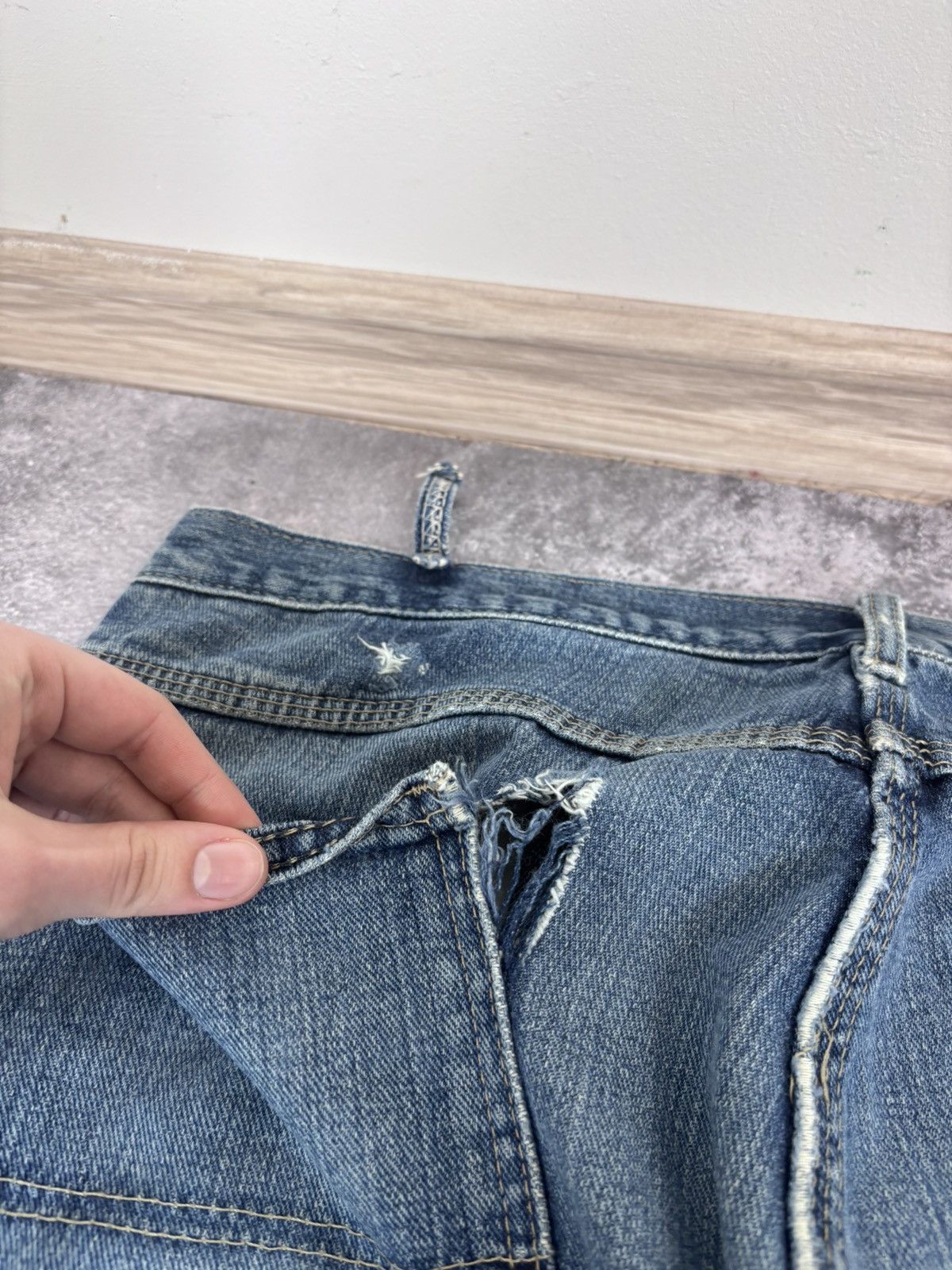 Dickies Dickies Men’s Denim Jeans Faded Blue USA Carpenter Workwear Size US 36 / EU 52 - 10 Thumbnail