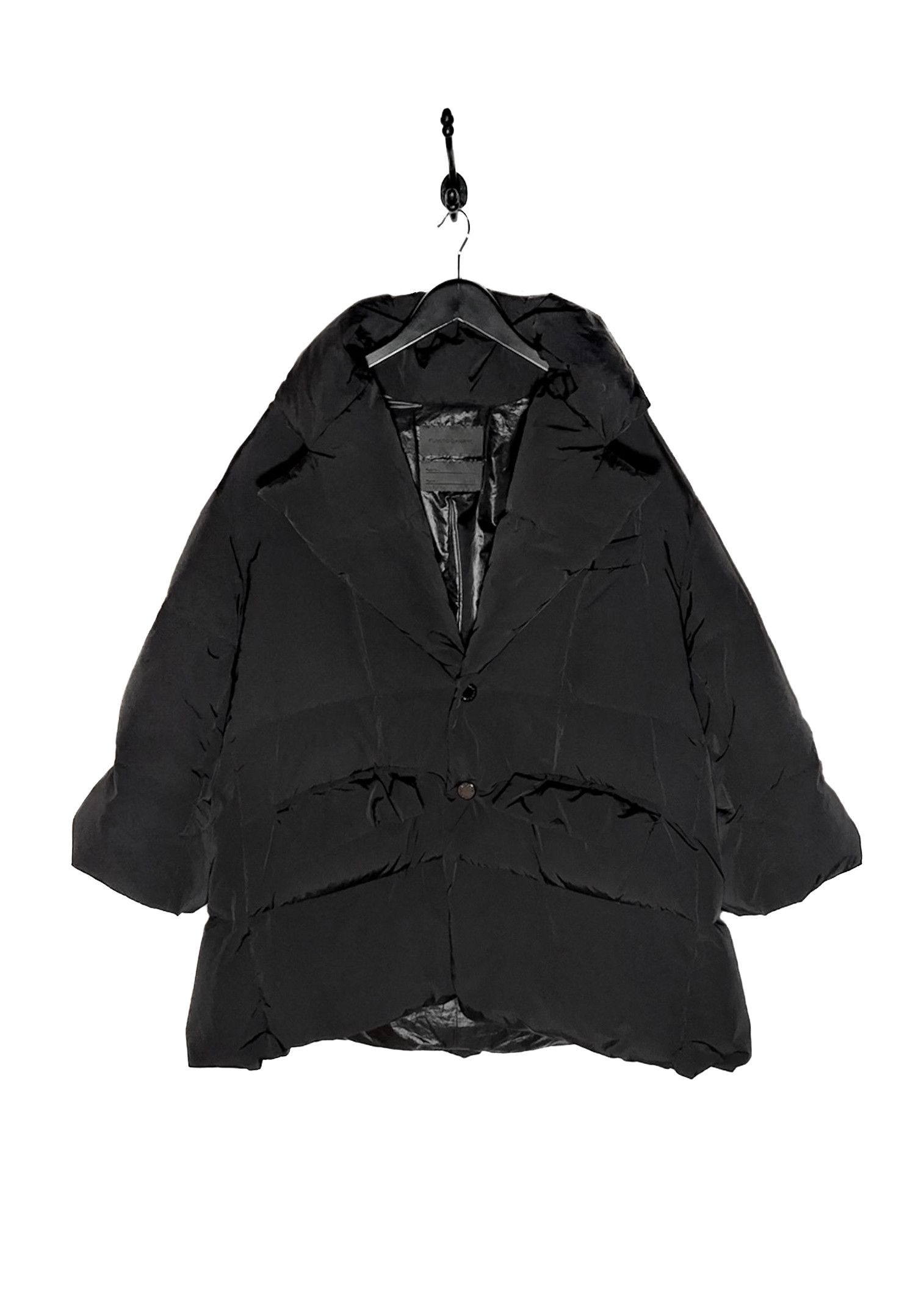 Fumito Ganryu Fumito Ganryu Black Lapeled Puffer Down Jacket Size US S / EU 44-46 / 1 - 1 Thumbnail