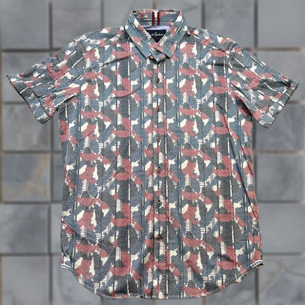 Robert Graham Robert Graham Shirt Men L Button-Up Geometric USA Tailored Modern Americana Camouflage Multicolor Cotton Spandex Size US L / EU 52-54 / 3 - 1 Thumbnail