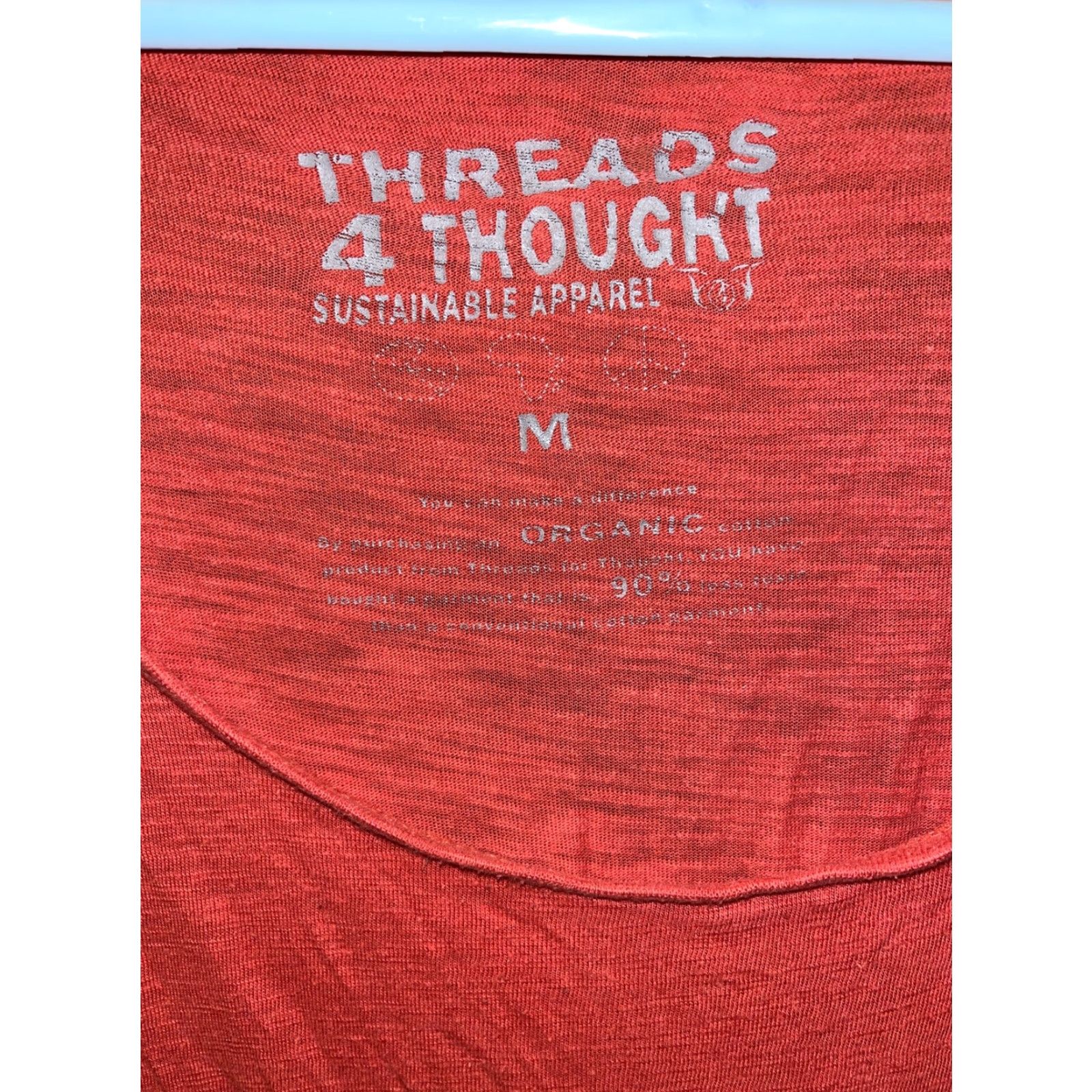 Threads 4 Thought VINTAGE Threads 4 Thought Womens T-Shirt Medium Red Organic Cotton Basic Bohemian Short Sleeve Scoop Neck Casual Size M / US 6-8 / IT 42-44 - 2 Thumbnail