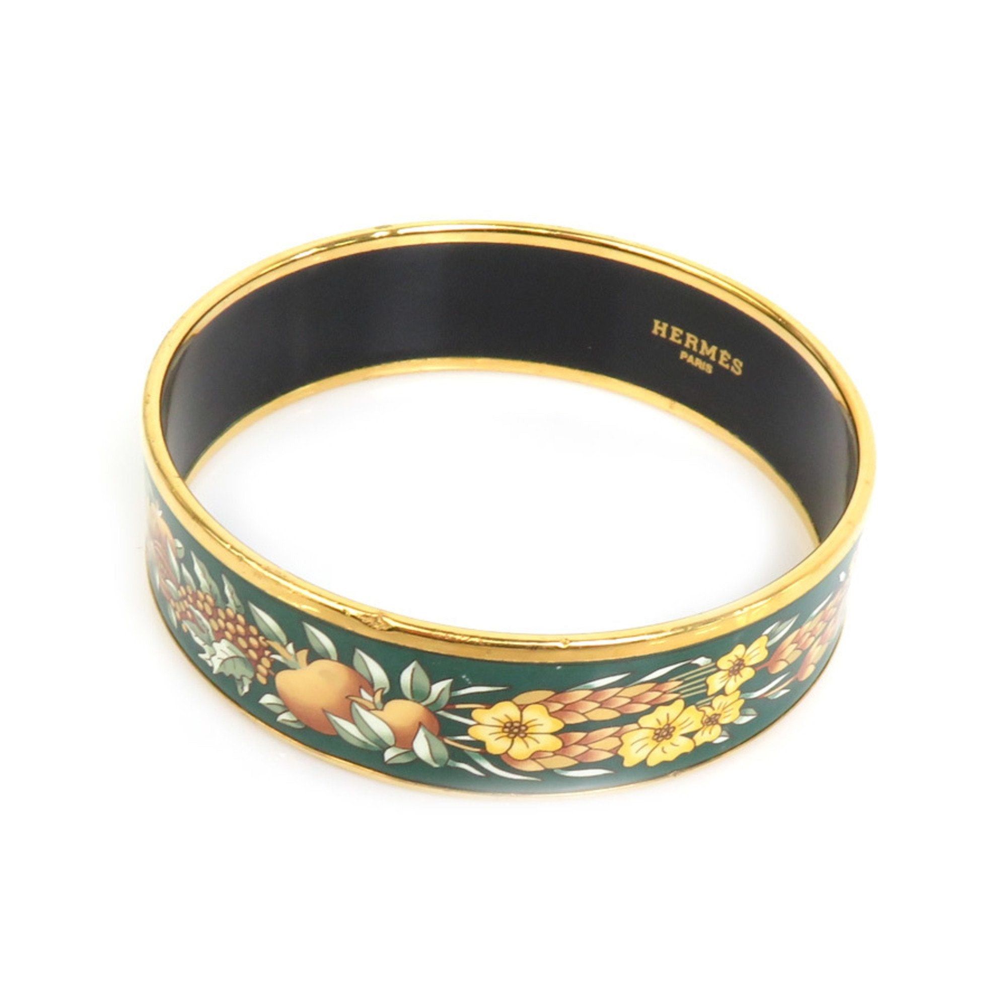 image of Hermes Bangle Bracelet Emaille Metal/enamel Gold/green Women's E58457A