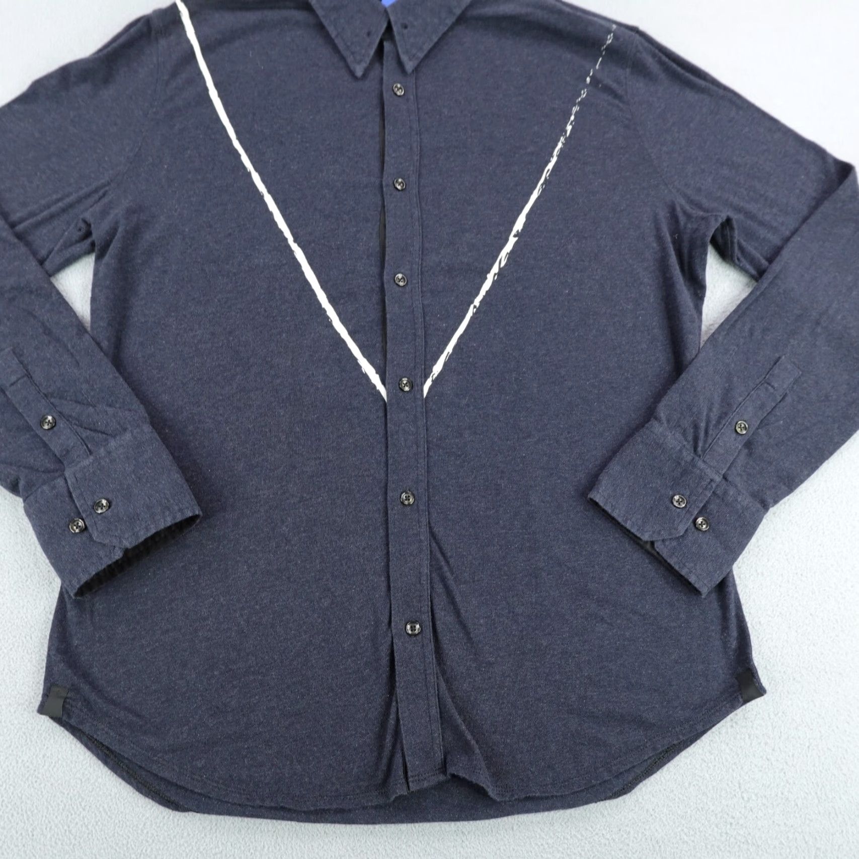 Vintage VINTAGE Kit And Ace Shirt Men's Large Blue Button-Up Casual Business Travel Cotton Cashmere Spandex Knit Size US L / EU 52-54 / 3 - 3 Thumbnail