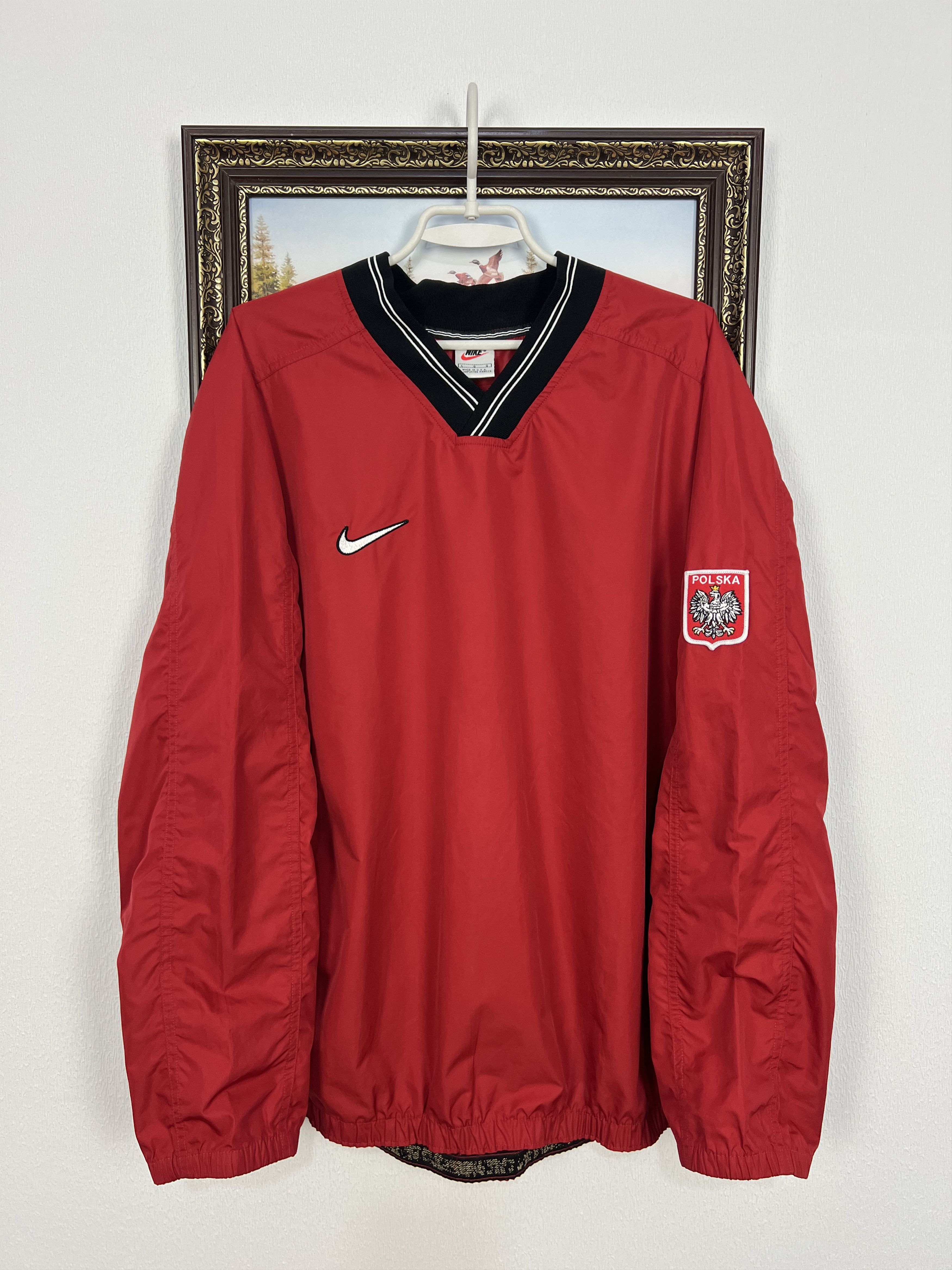 Nike Vintage 90's Nike Poland Football Jacket Soccer Red Size US L / EU 52-54 / 3 - 3 Thumbnail