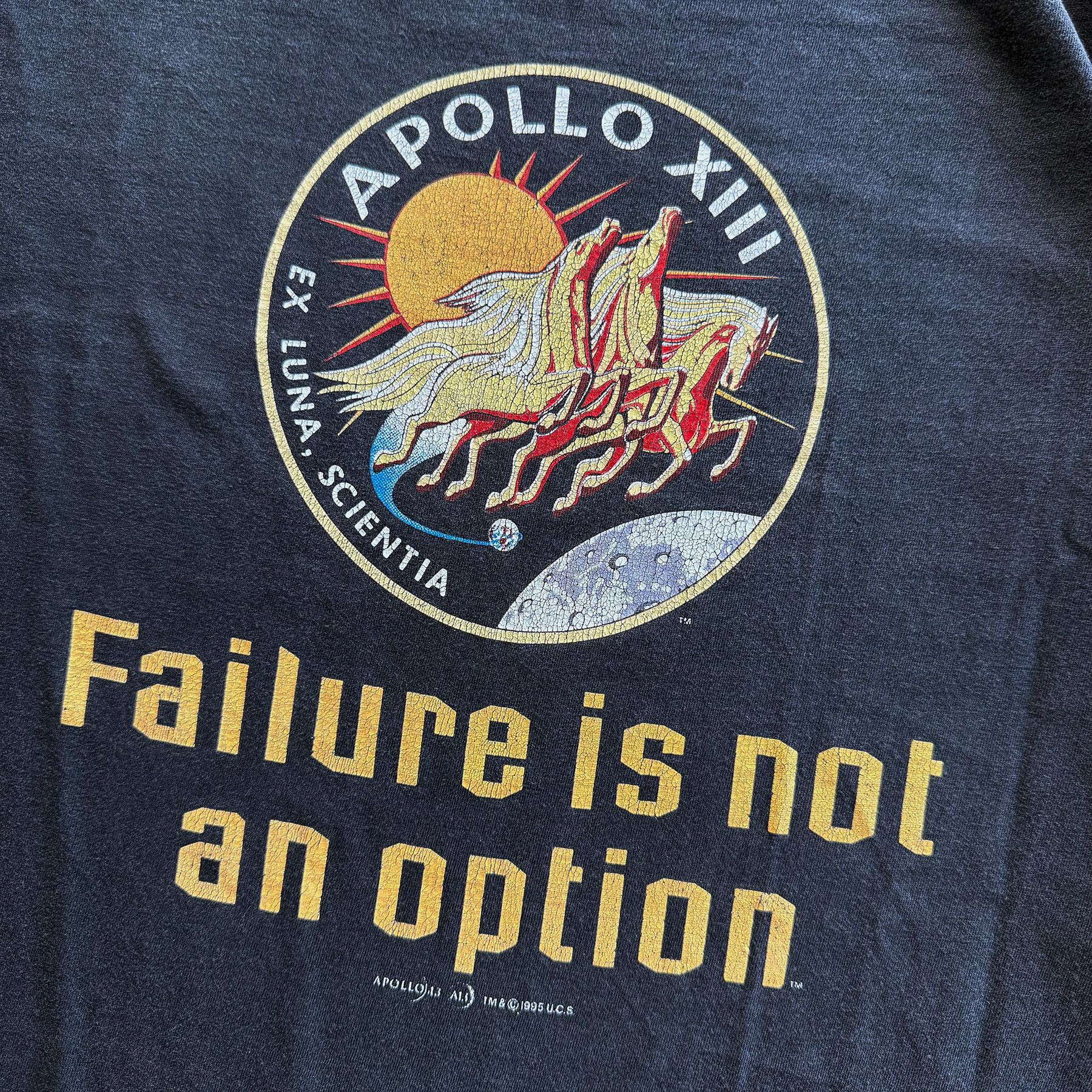 Vintage 1995 Vintage Apollo 13 "Failure Is Not An Option" Tee Size US XL / EU 56 / 4 - 5 Thumbnail