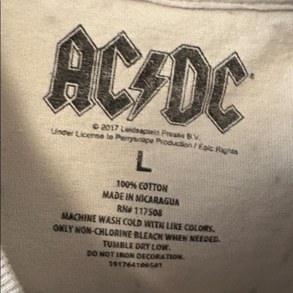 AC/DC AC/DC 2017 Back In Black Tie Dye T-Shirt US Tour Band Tee Lg Size US L / EU 52-54 / 3 - 4 Thumbnail