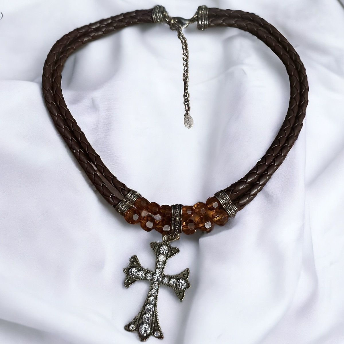 Other Bijoux Terner beaded leather rope cross pendant necklace Size ONE SIZE - 2 Thumbnail