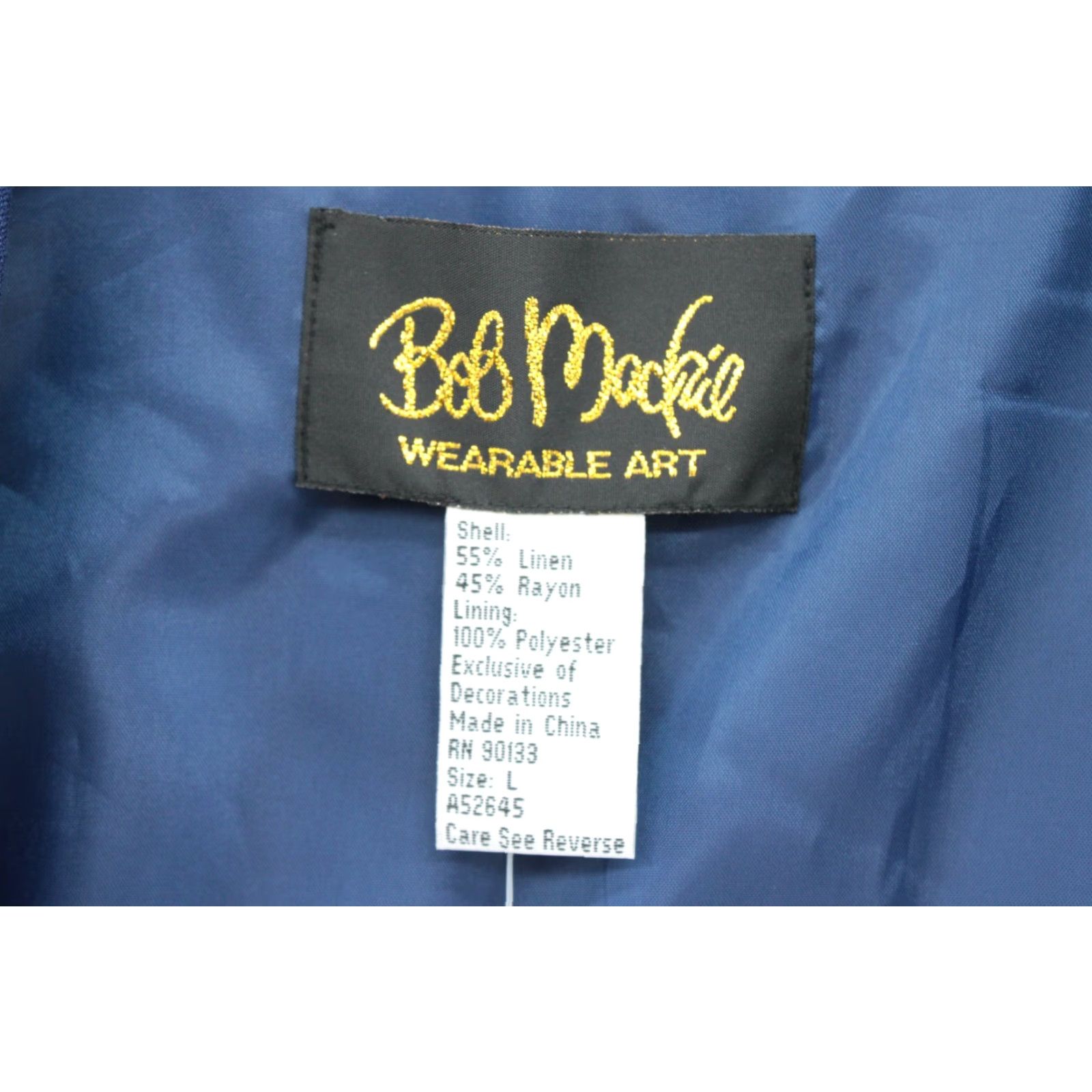 Bob Mackie VINTAGE Bob Mackie Wearable Art Jacket Womens Large Blue Linen Blend Embroidered Size L / US 10 / IT 46 - 3 Thumbnail