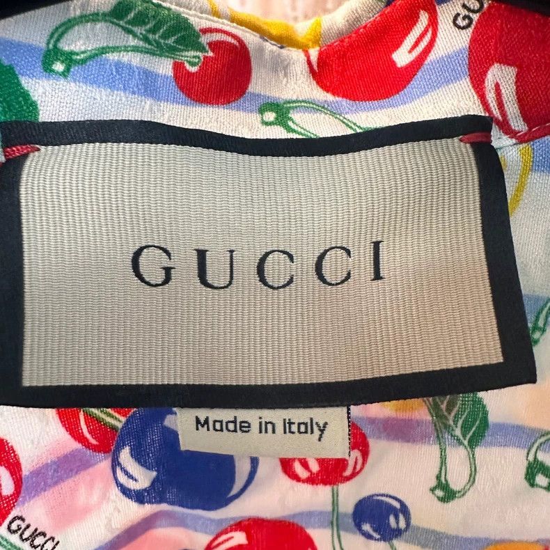 Gucci Gucci Size 38 Dark pattern full print logo cherry short-sle Size US XXS / EU 40 - 4 Thumbnail