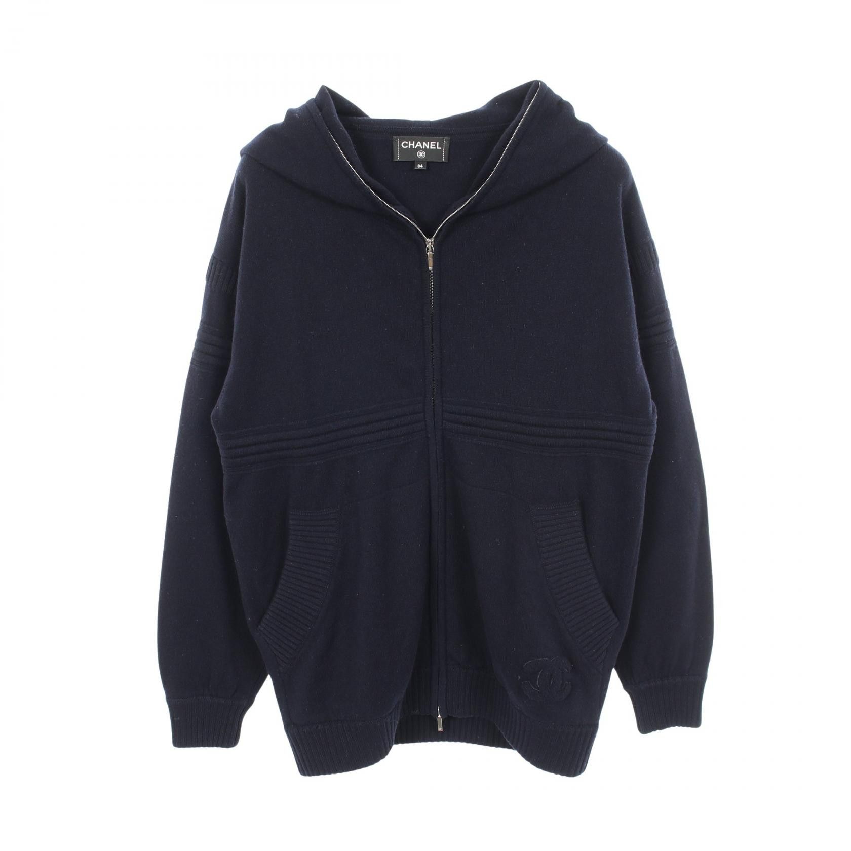 Chanel Chanel Chanel Coco Mark Cashmere Knit Hoodie Textile Tops DUTY FREE for USA Size ONE SIZE - 1 Thumbnail