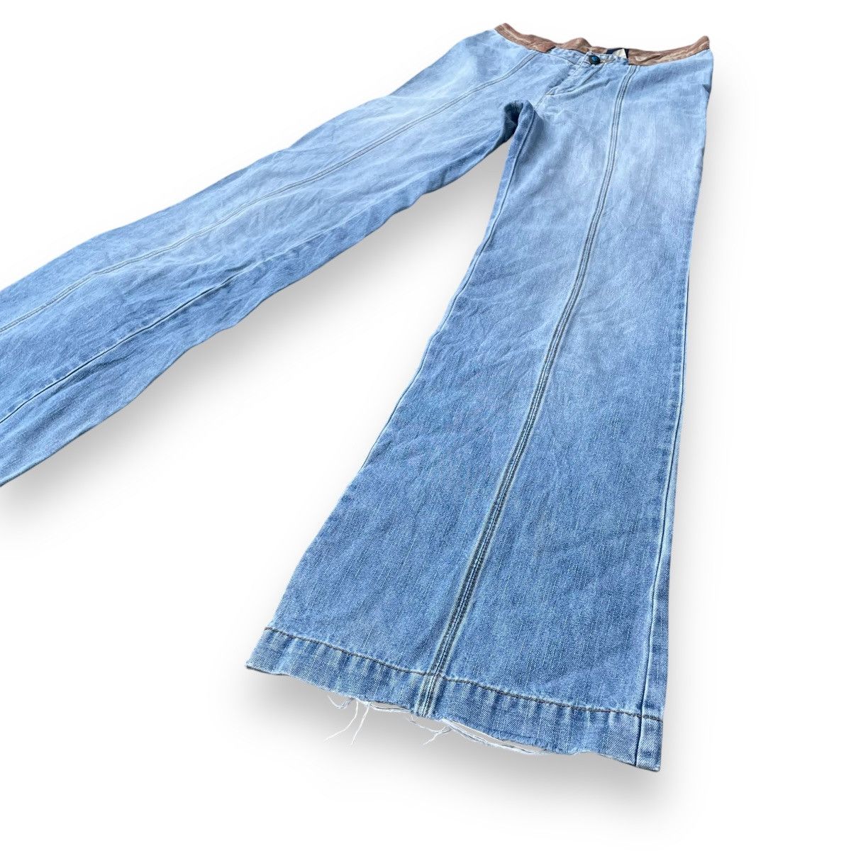 If Six Was Nine × Japanese Brand × Le Grande Bleu (L.G.B.) 🇯🇵 SUPER FLARE RIGHT-ON DENIM PANTS Size 26" / US 2 / IT 38 - 5 Thumbnail