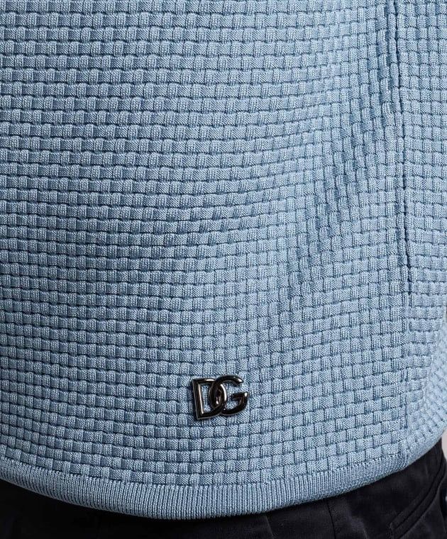 Dolce & Gabbana Dolce Gabbana Textured Knitt Polo Blue Mens Metal Logo DG Size US L / EU 52-54 / 3 - 6 Thumbnail