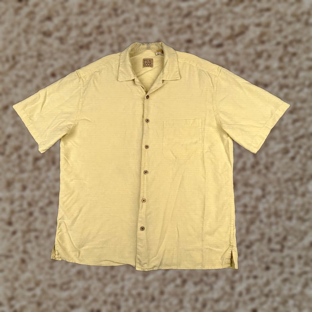 Jos. A. Bank Jos. A. Bank Shirt Men Large Yellow Embroidered Palm Tree 100% Silk Hawaiian Size US L / EU 52-54 / 3 - 1 Thumbnail