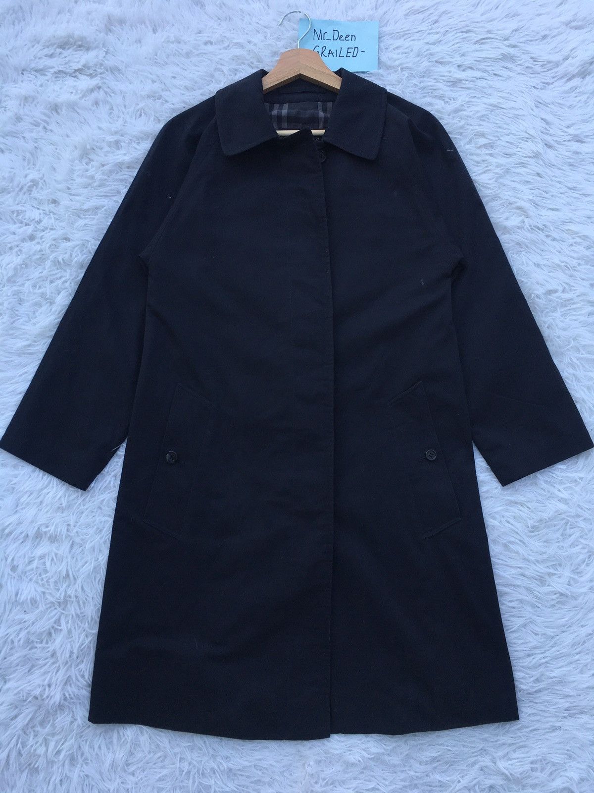 Burberry Rare Vintage Blueberry Long Coat Checkered Size S / US 4 / IT 40 - 7 Thumbnail