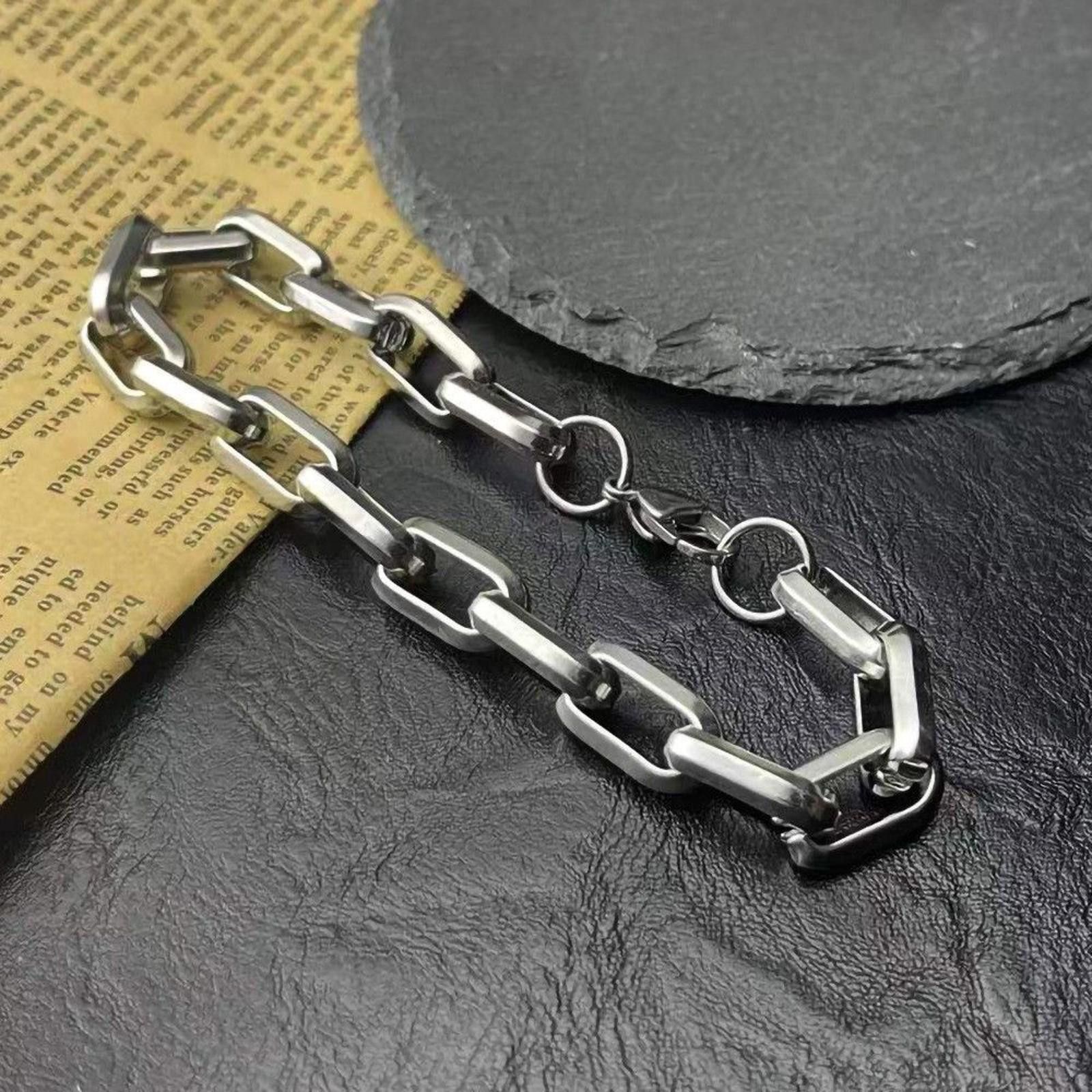 Jewelry Titanium Steel Link Chain Bracelet Size ONE SIZE - 4 Thumbnail